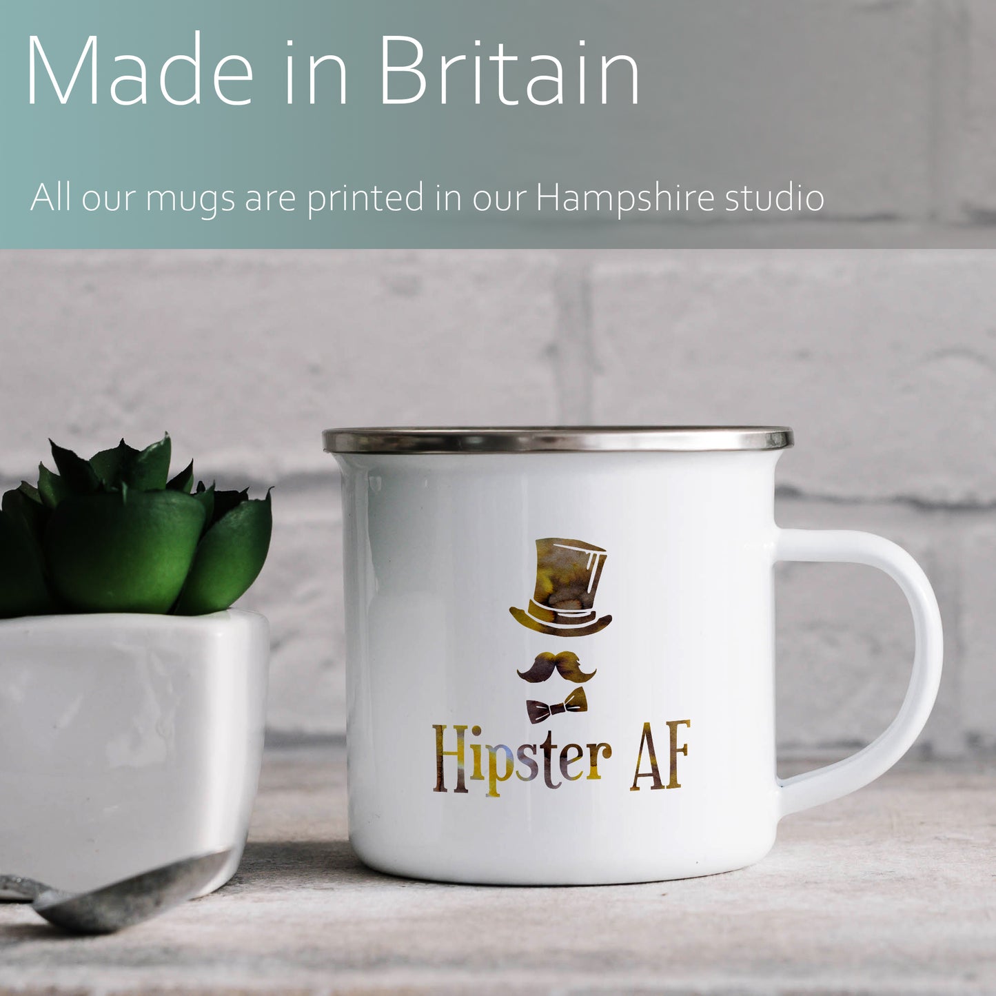 Hipster AF | Enamel mug-Enamel mug-Adnil Creations