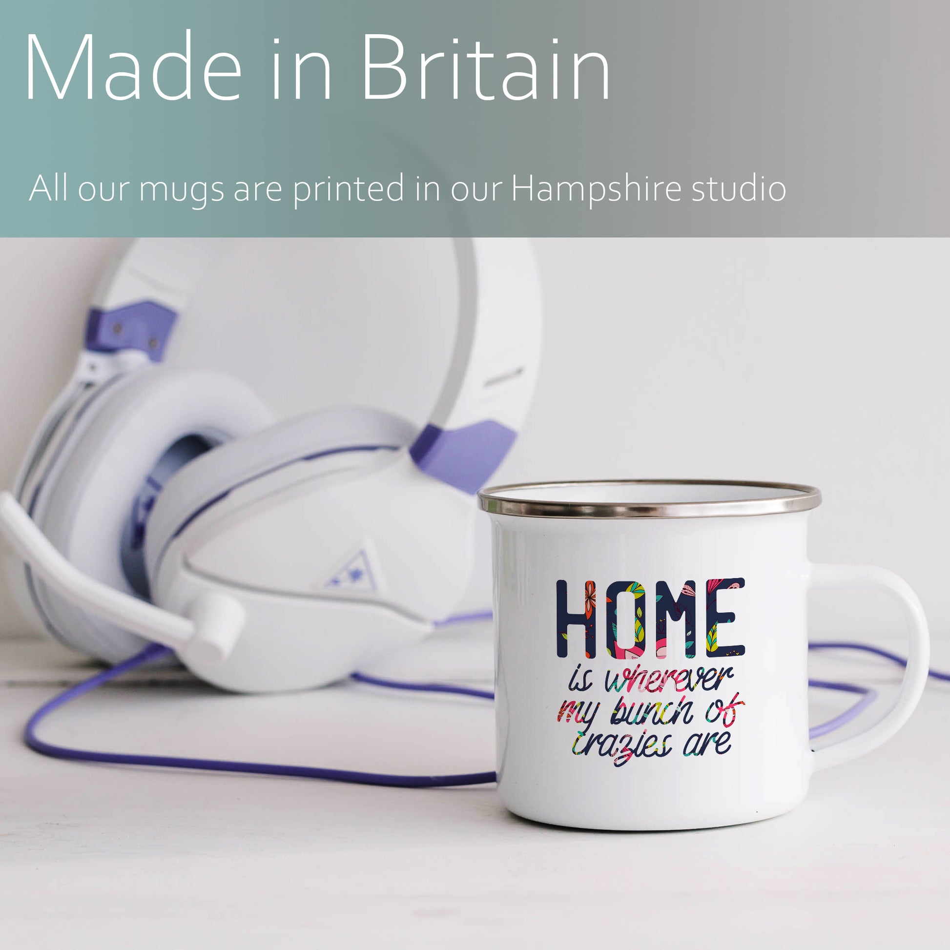 Home is wherever my bunch of crazies are | Enamel mug-Enamel mug-Adnil Creations