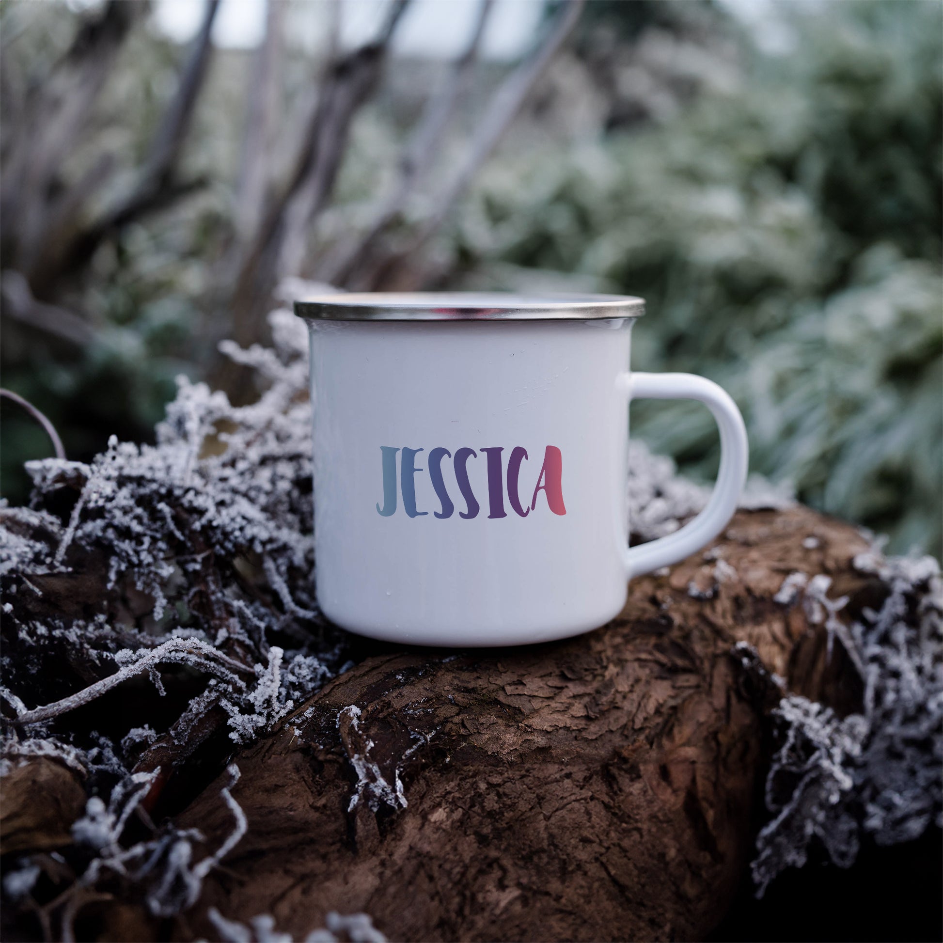 Pastel ombre personalised name | Enamel mug-Enamel mug-Adnil Creations