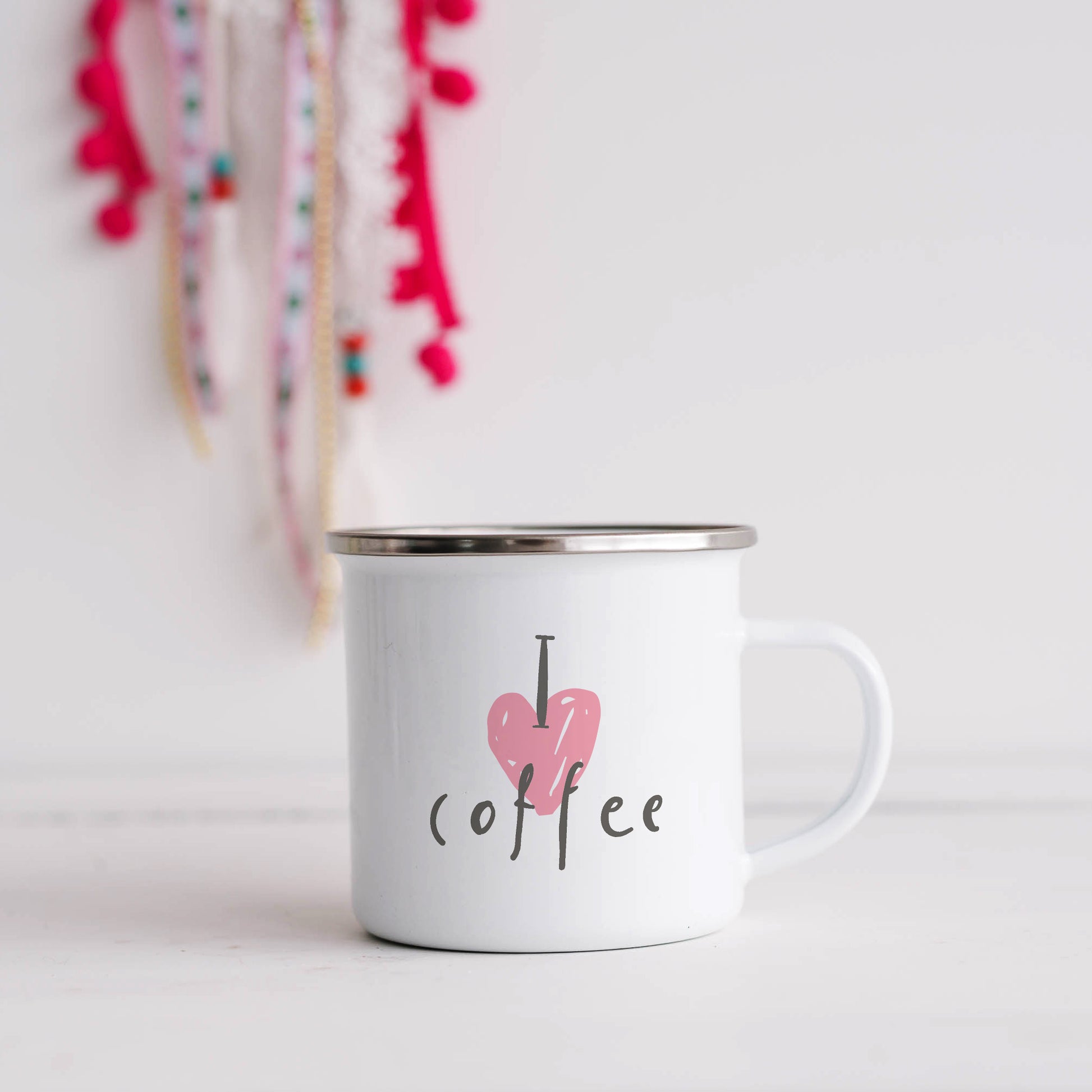 I heart coffee | Enamel mug-Enamel mug-Adnil Creations