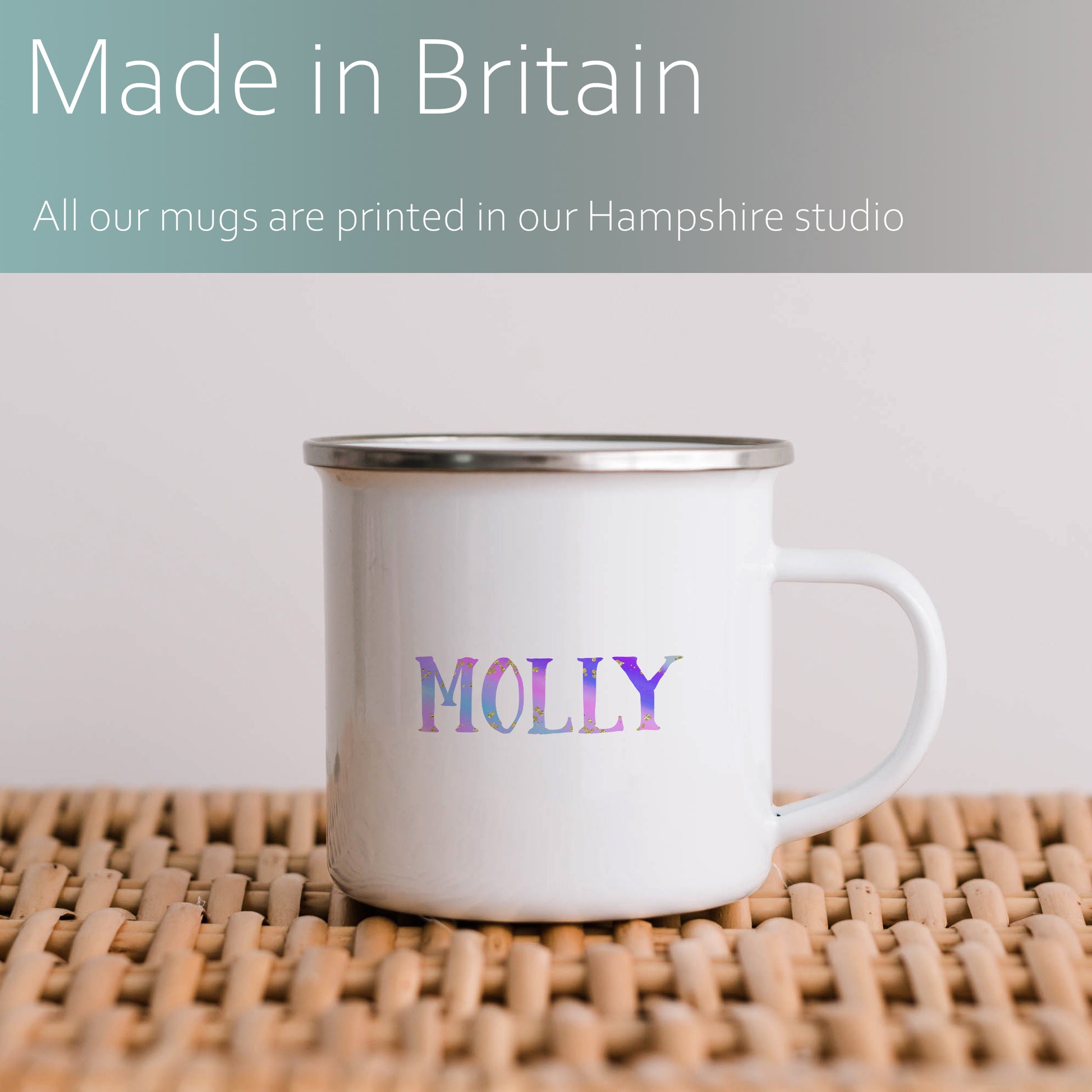 Purple personalised name | Enamel mug-Enamel mug-Adnil Creations