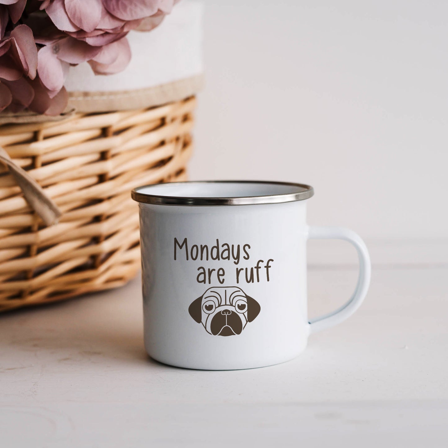 Mondays are ruff | Enamel mug-Enamel mug-Adnil Creations