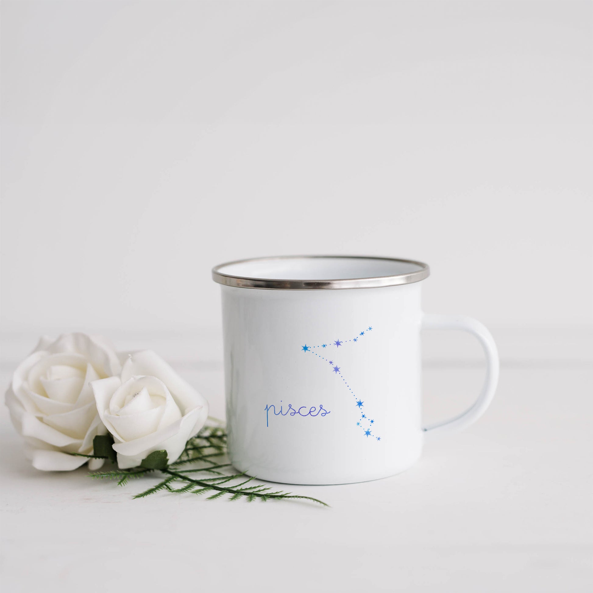 Pisces Constellation | Enamel mug-Enamel mug-Adnil Creations