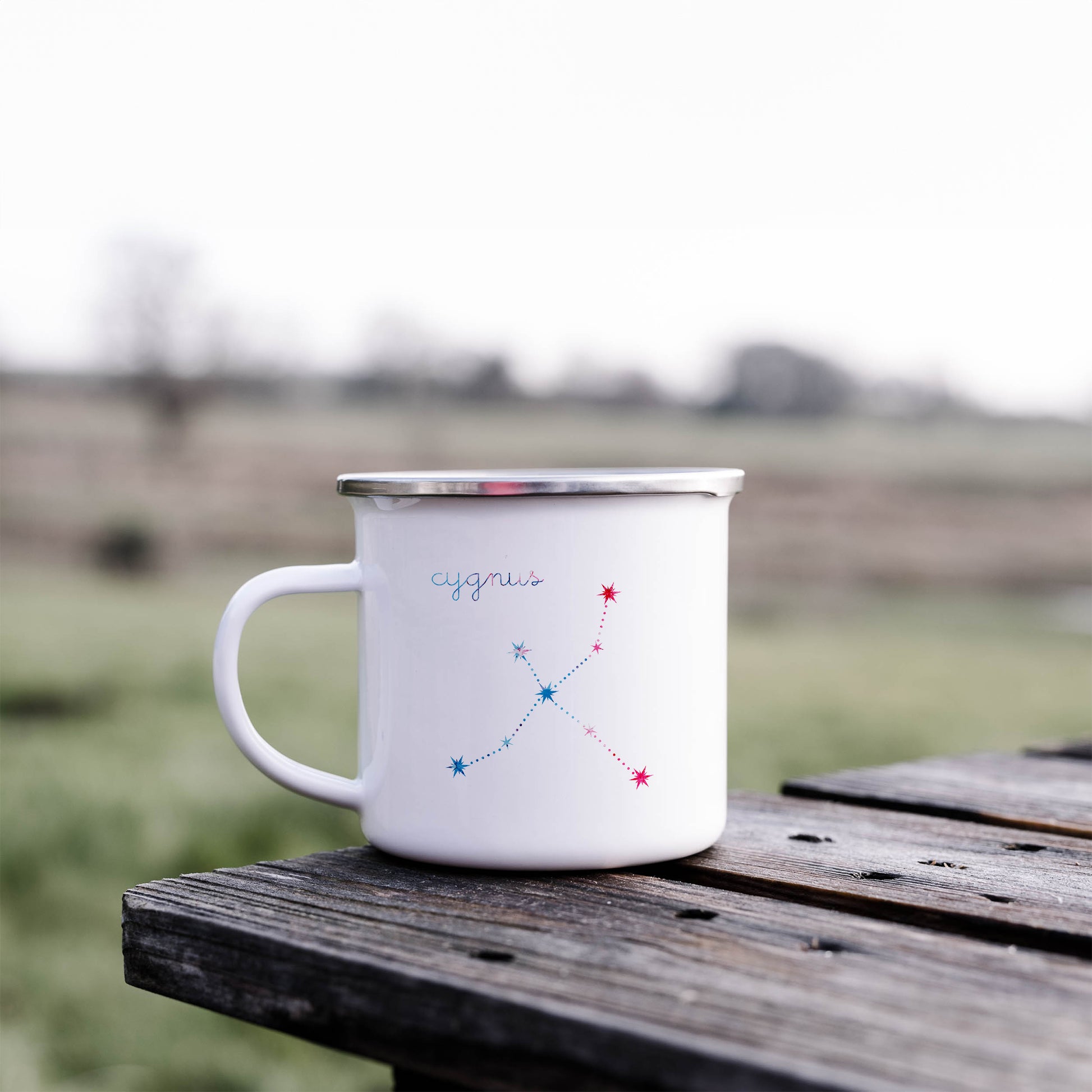 Cygnus Constellation | Enamel mug-Enamel mug-Adnil Creations