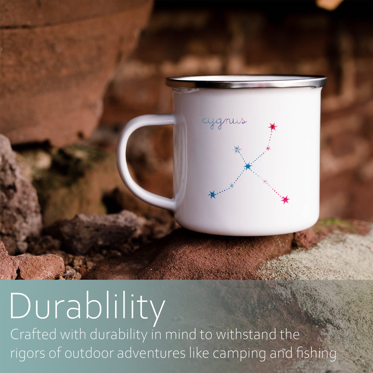 Cygnus Constellation | Enamel mug-Enamel mug-Adnil Creations