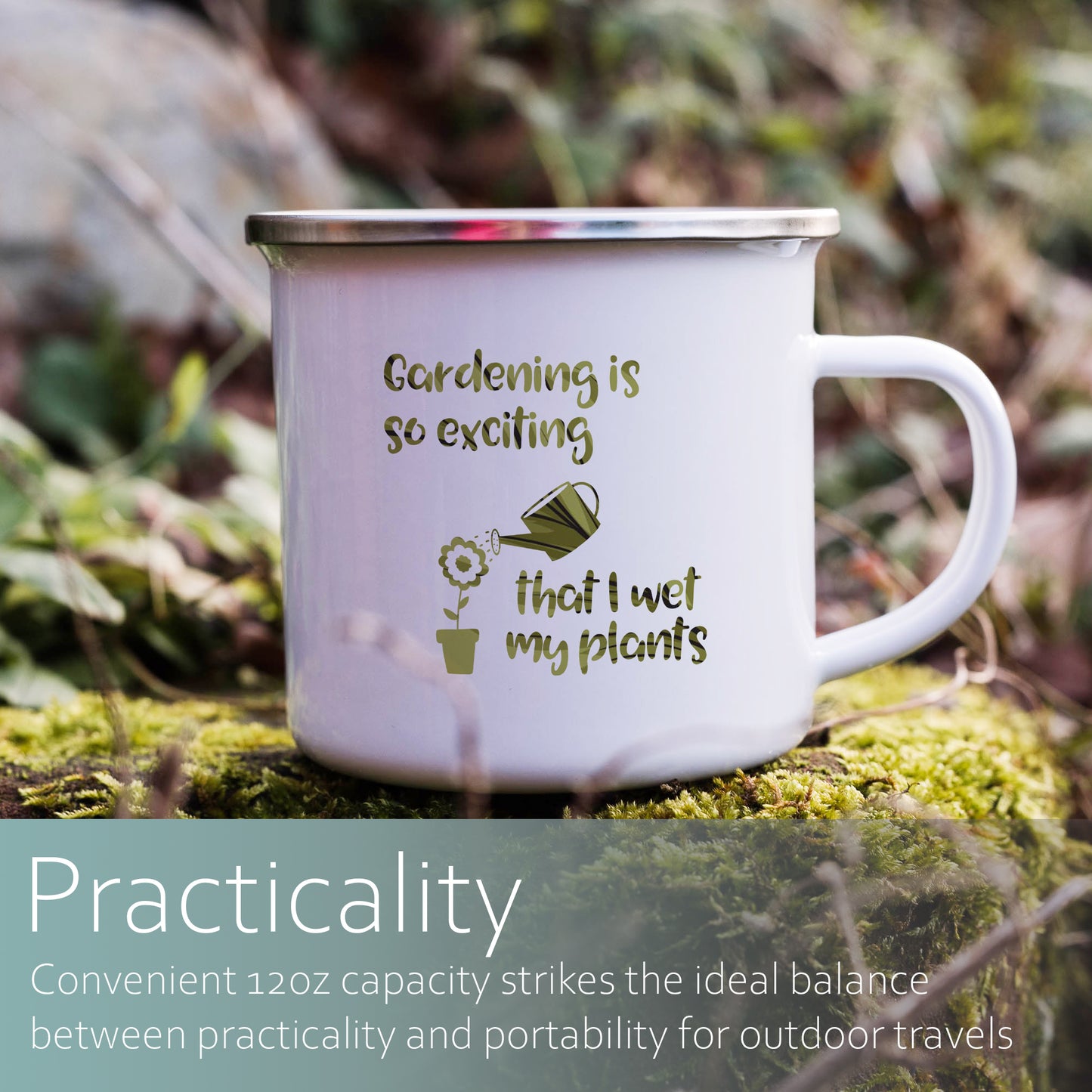 Gardening is so exciting that I wet my plants | Enamel mug