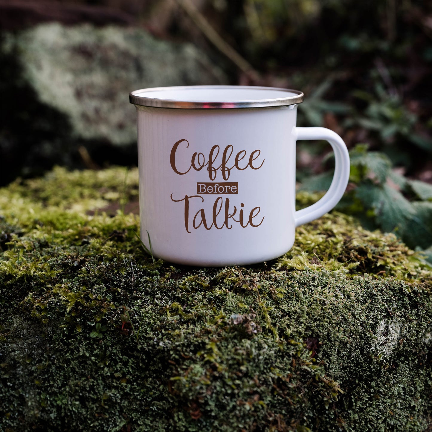 Coffee before talkie | Enamel mug-Enamel mug-Adnil Creations