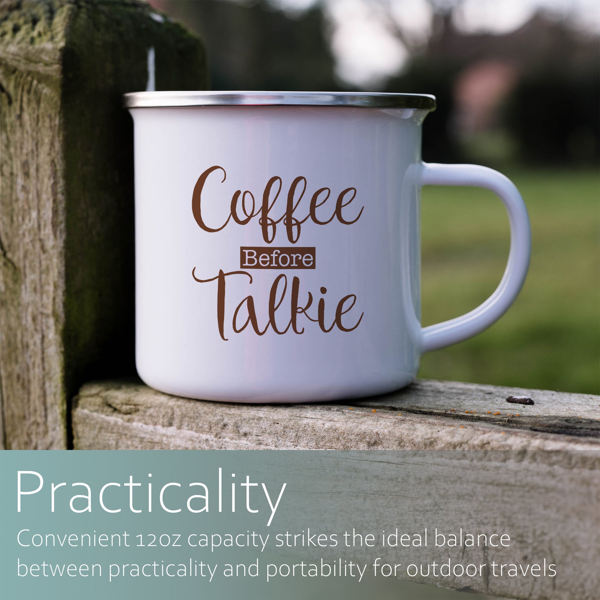 Coffee before talkie | Enamel mug-Enamel mug-Adnil Creations