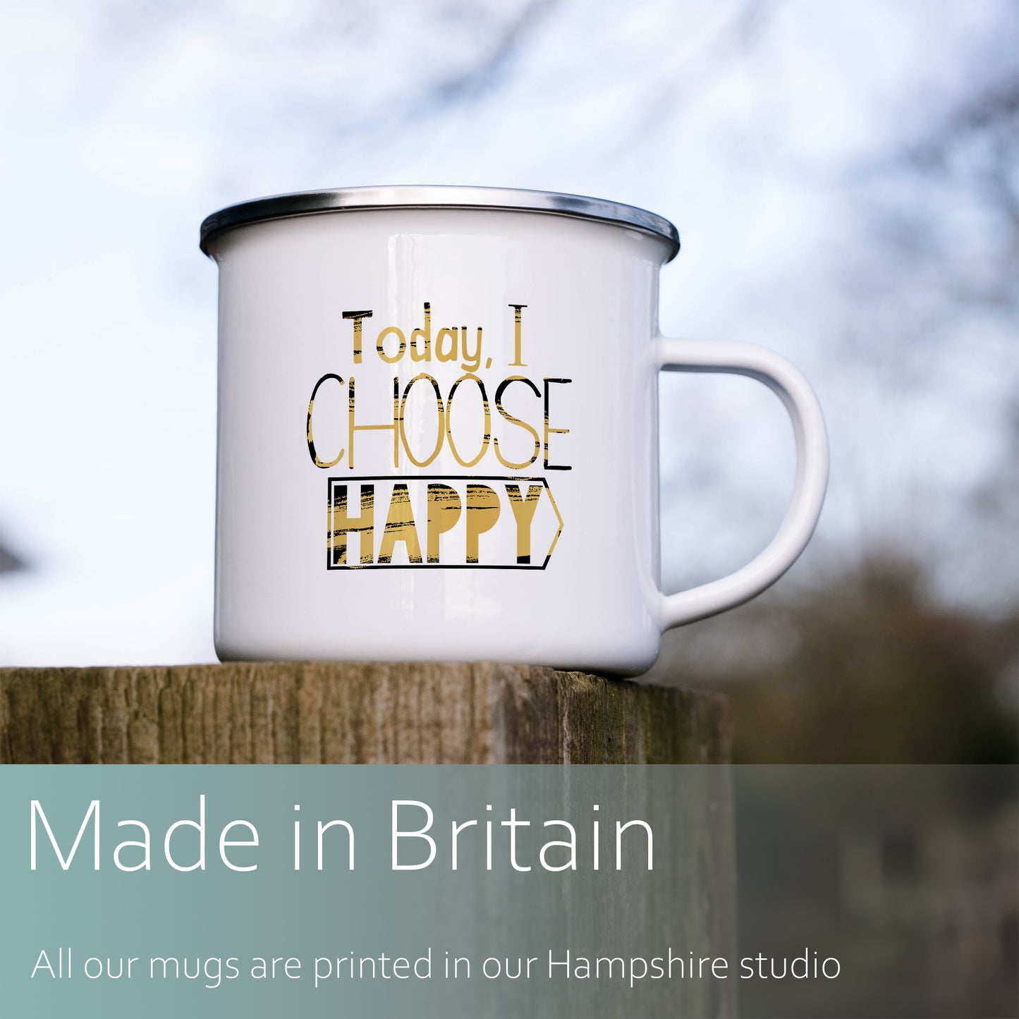 Today I choose happy | Enamel mug-Enamel mug-Adnil Creations