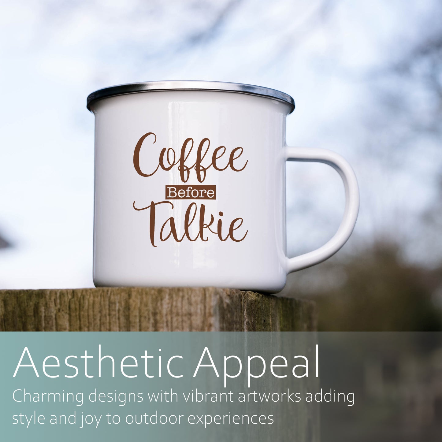 Coffee before talkie | Enamel mug-Enamel mug-Adnil Creations