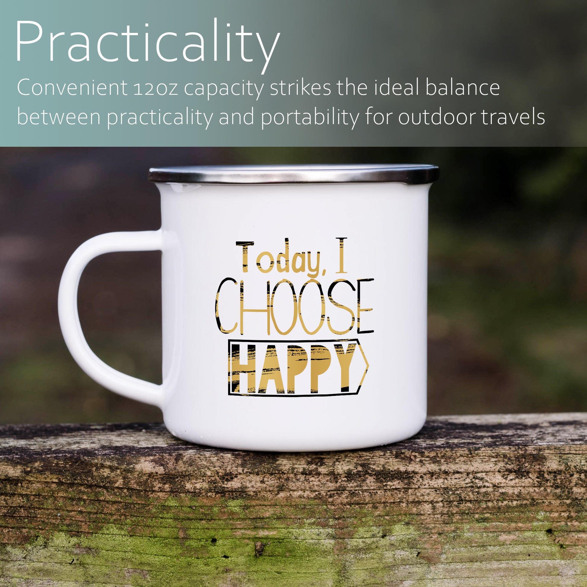 Today I choose happy | Enamel mug-Enamel mug-Adnil Creations