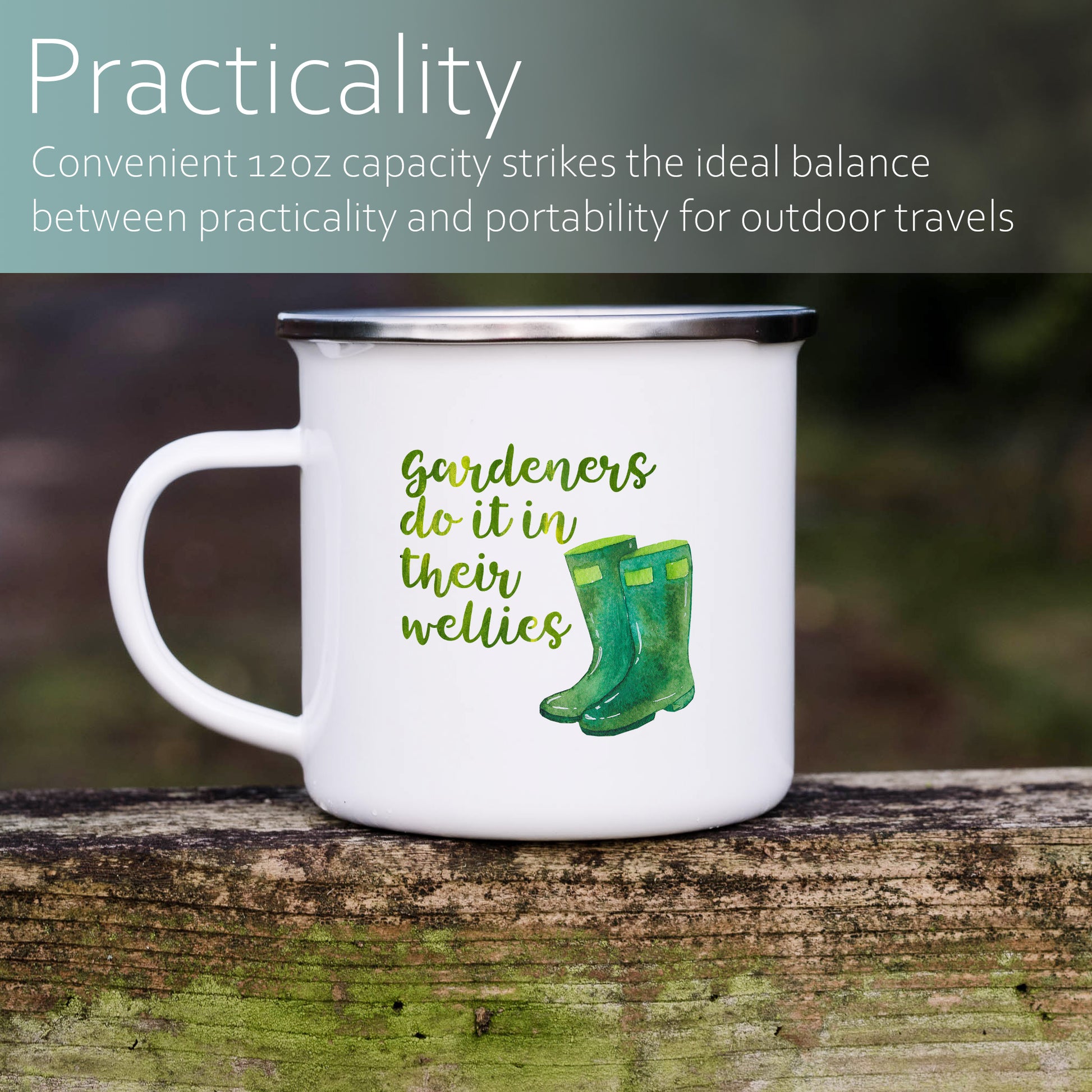 Gardeners do it in their wellies | Enamel mug-Enamel mug-Adnil Creations