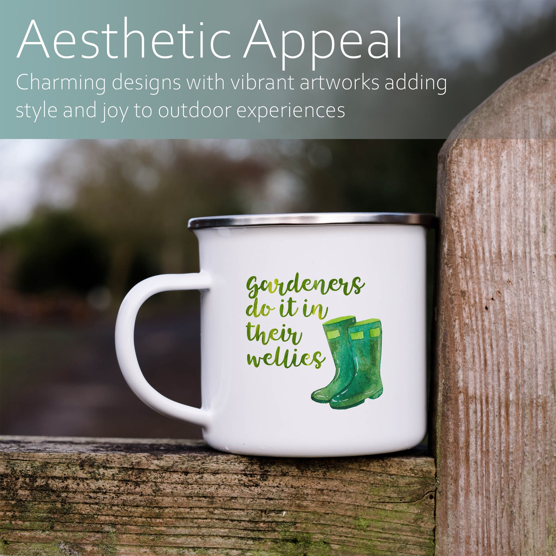 Gardeners do it in their wellies | Enamel mug-Enamel mug-Adnil Creations