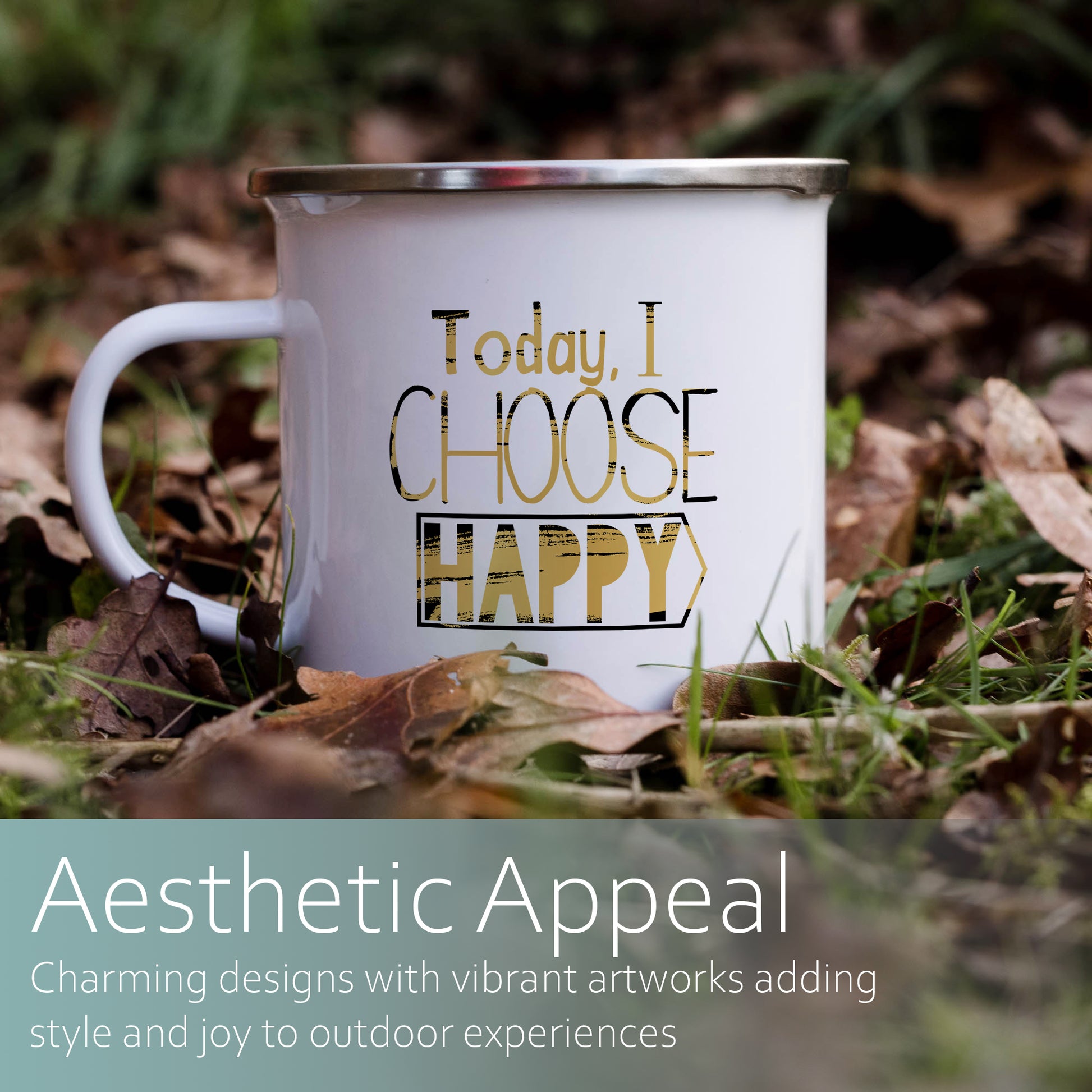 Today I choose happy | Enamel mug-Enamel mug-Adnil Creations