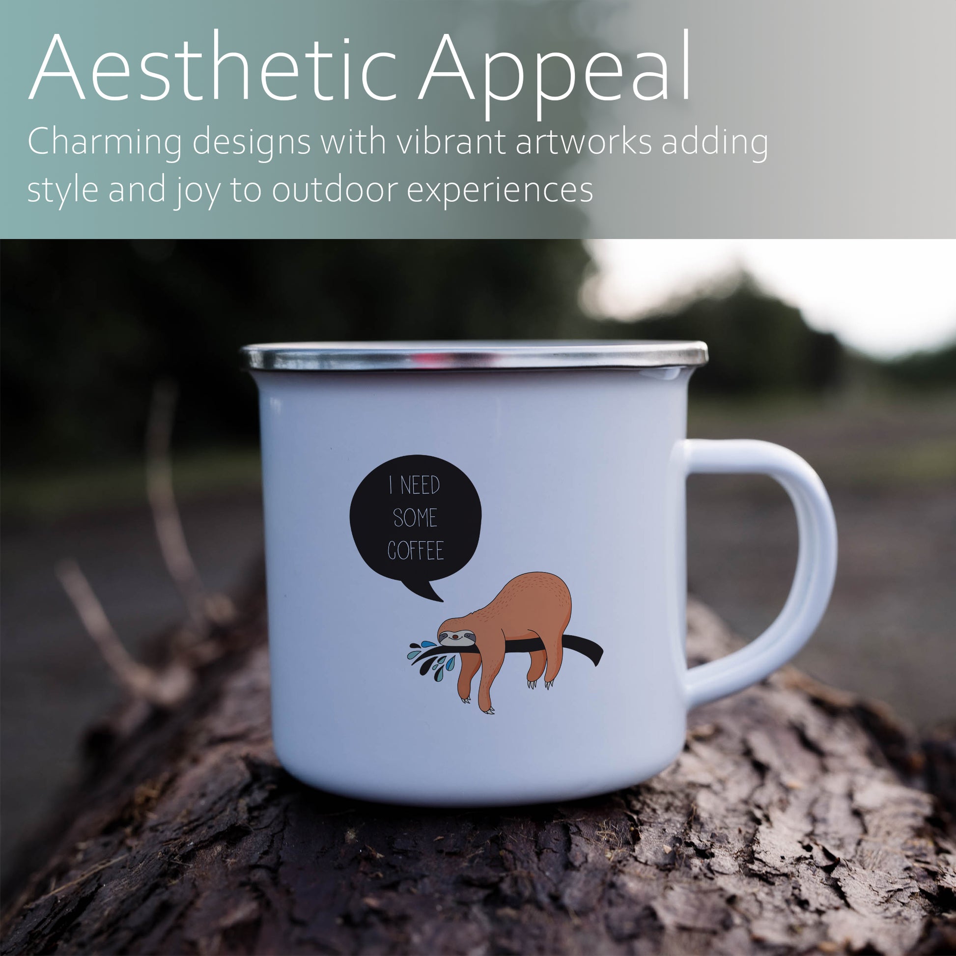 Coffee sloth | Enamel mug-Enamel mug-Adnil Creations