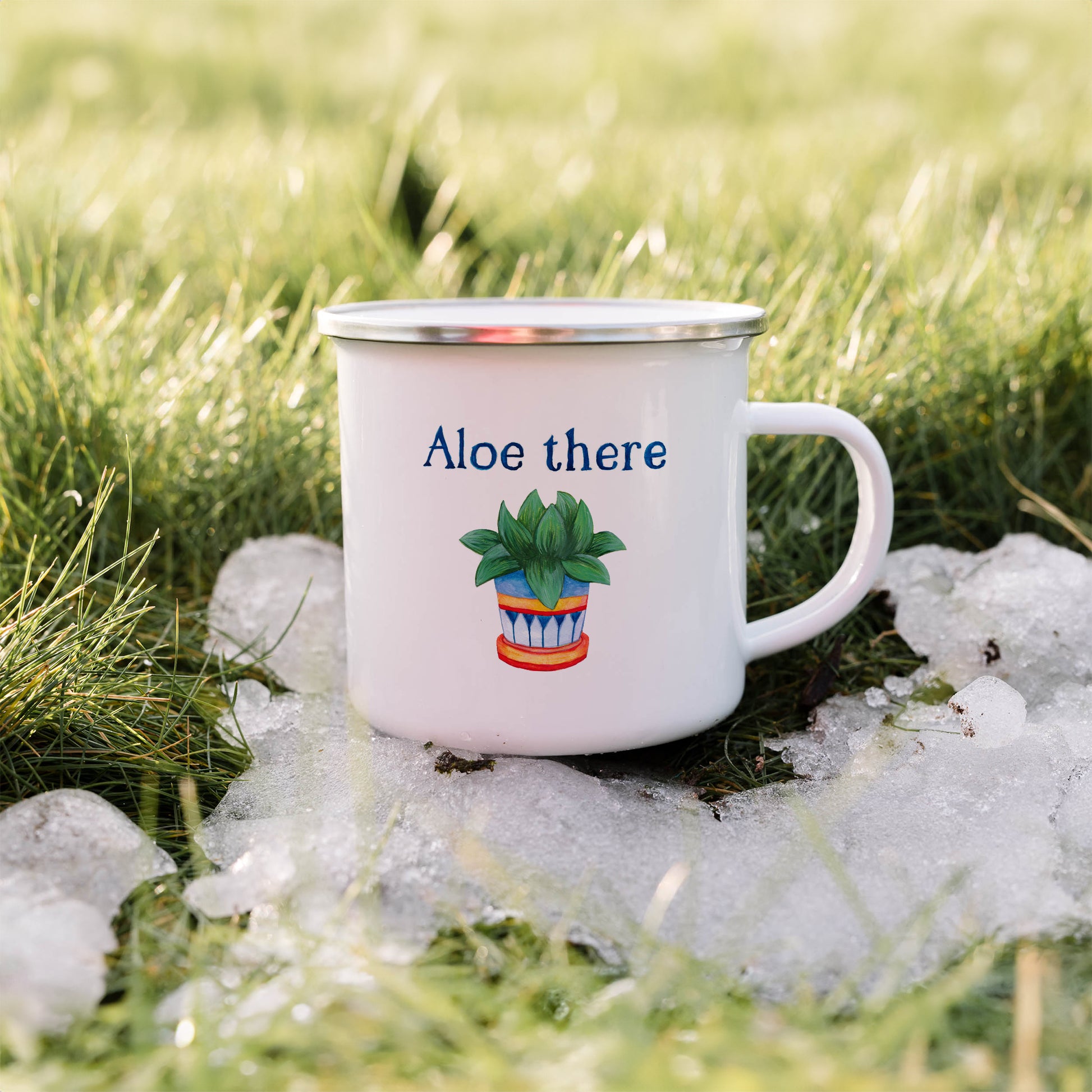 Aloe there | Enamel mug-Enamel mug-Adnil Creations