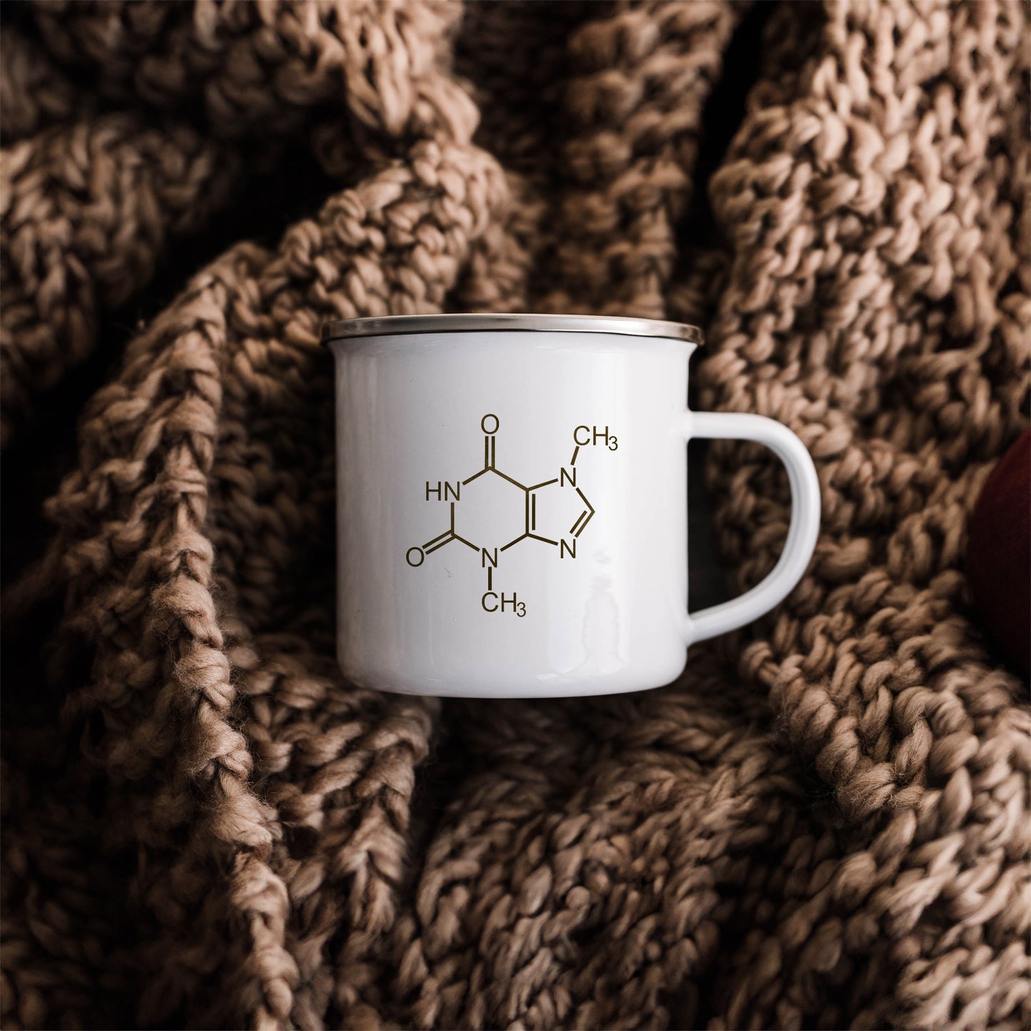 Chocolate molecule | Enamel mug-Enamel mug-Adnil Creations