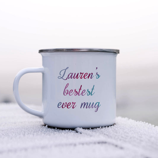 Pastel ombre personalised name | Enamel mug-Enamel mug-Adnil Creations