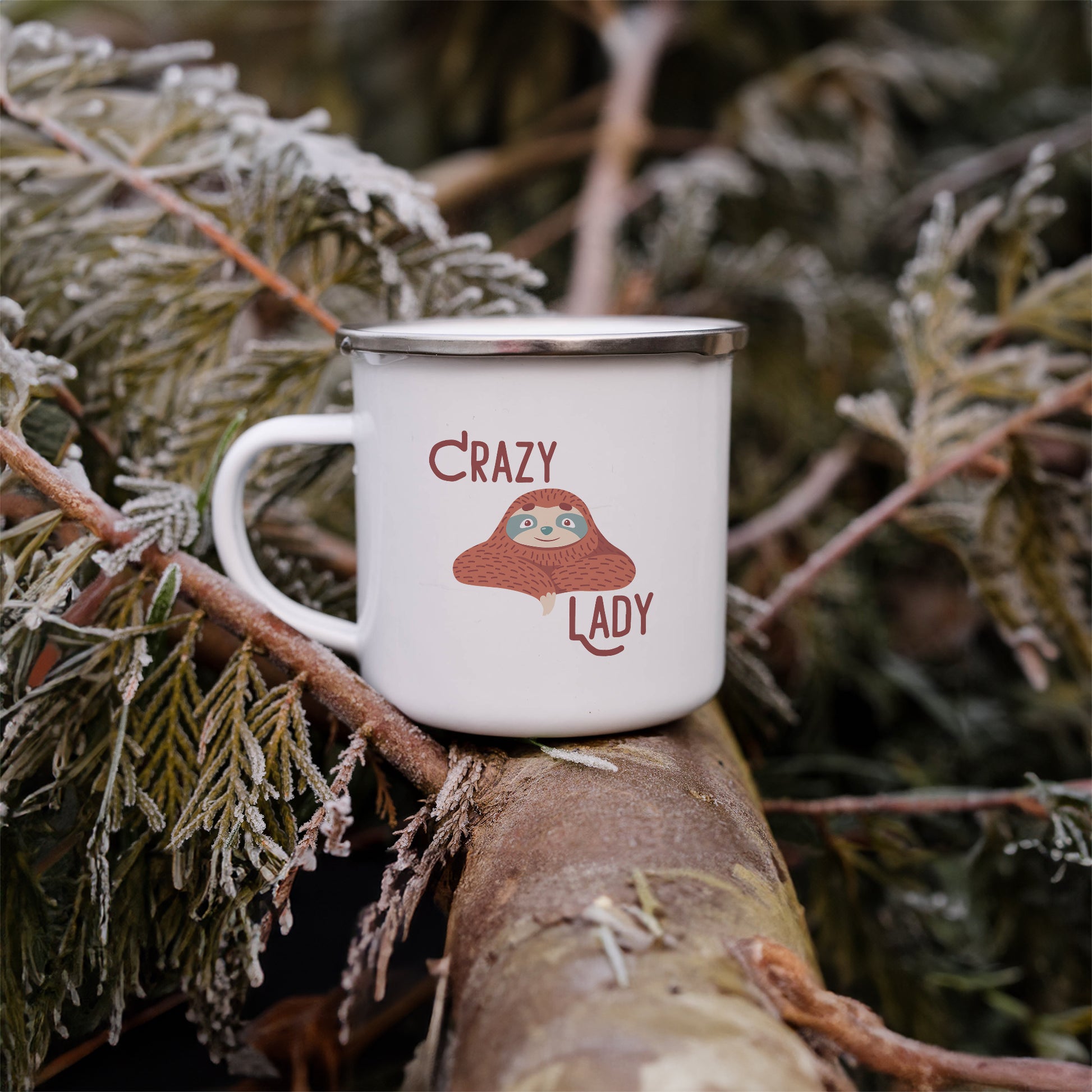 Crazy sloth lady | Enamel mug-Enamel mug-Adnil Creations