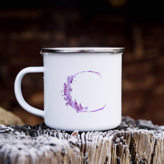 Floral personalised monogram | Enamel mug