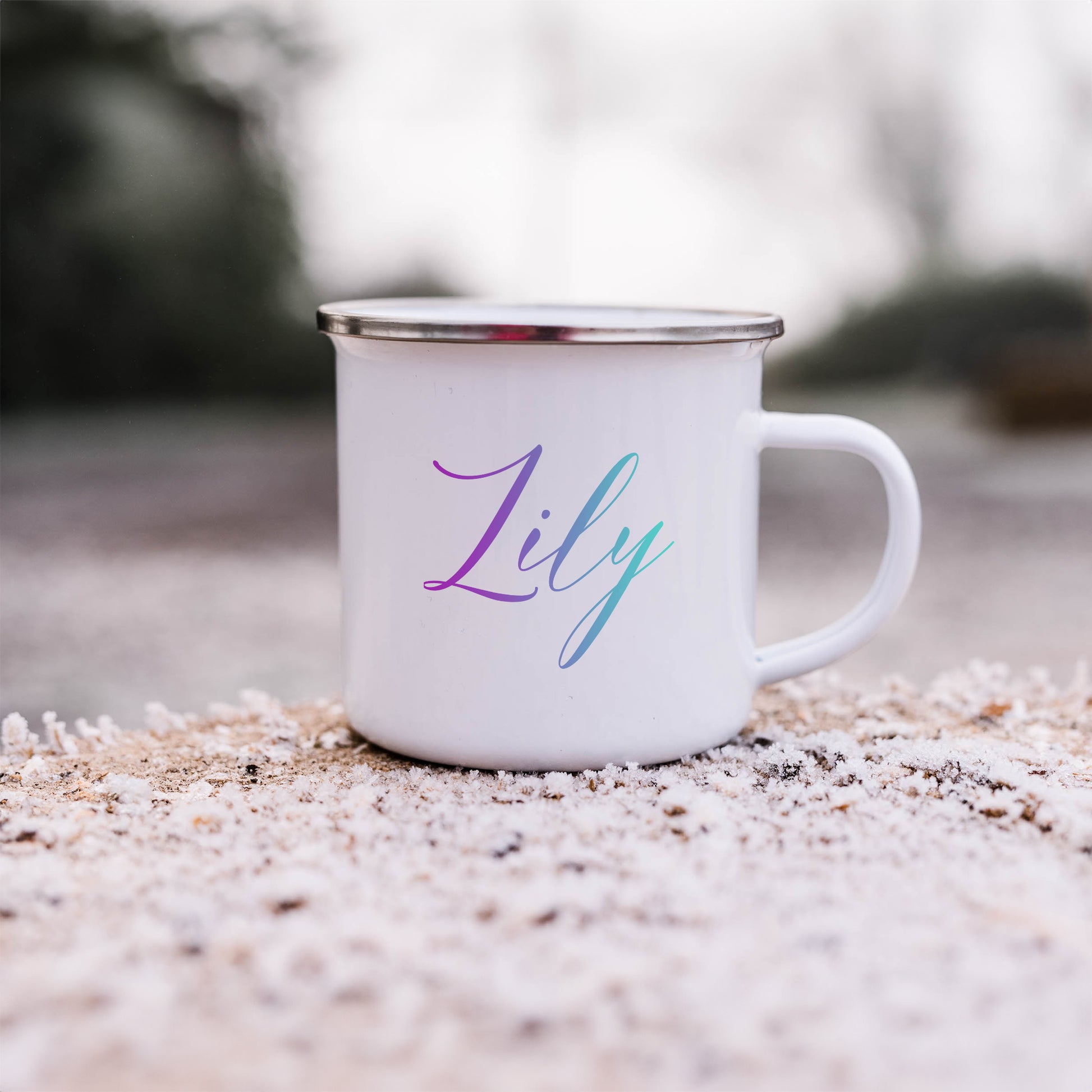 Purple ombre personalised name | Enamel mug-Enamel mug-Adnil Creations