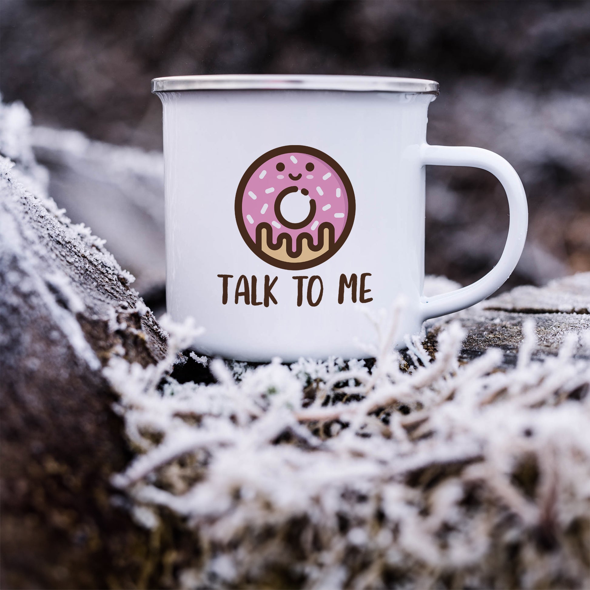 Donut talk to me | Enamel mug-Enamel mug-Adnil Creations