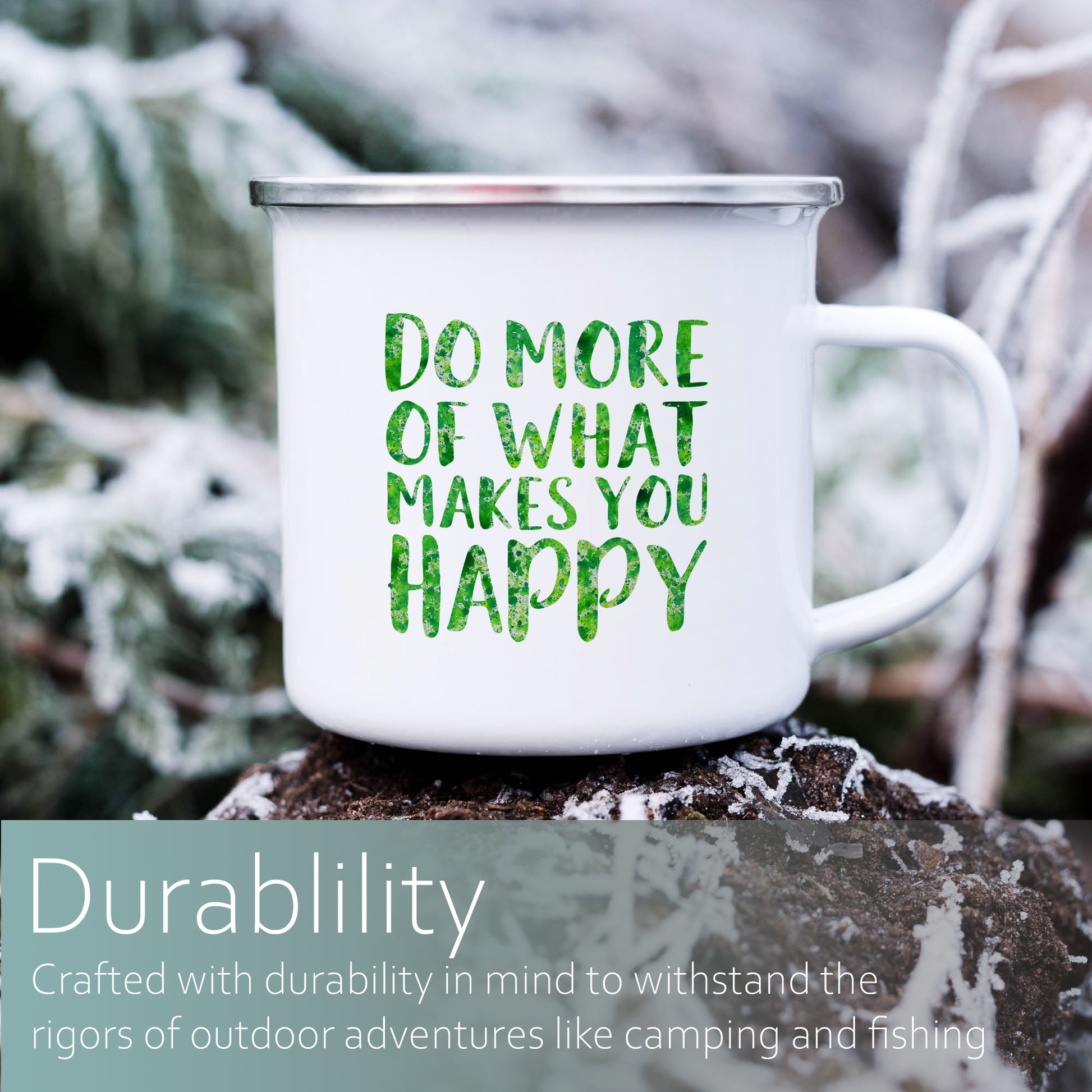 Do more of what makes you happy | Enamel mug-Enamel mug-Adnil Creations