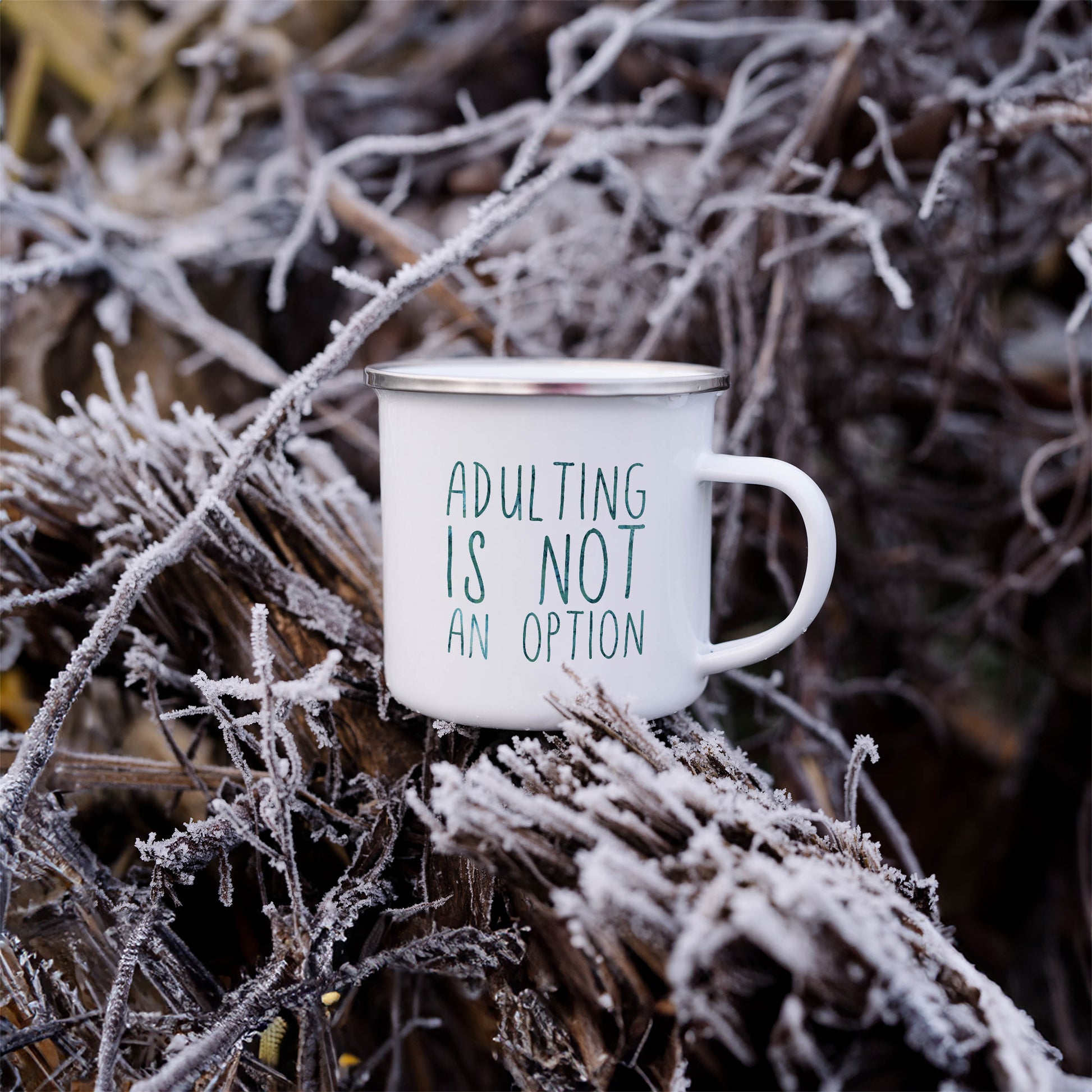 Adulting is not an option | Enamel mug-Enamel mug-Adnil Creations