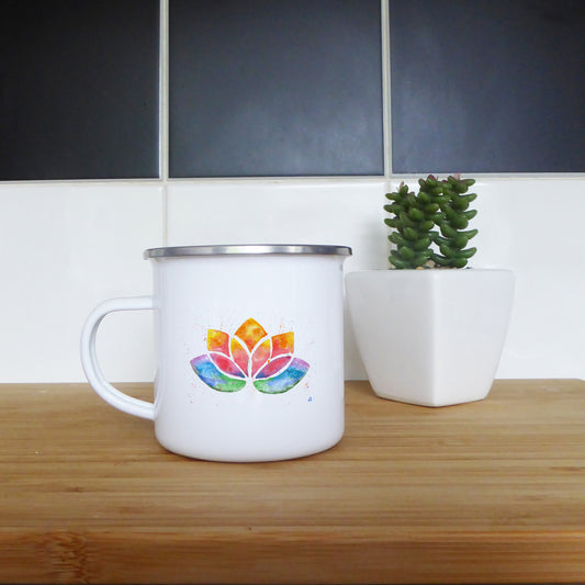 Watercolour Lotus | Enamel mug