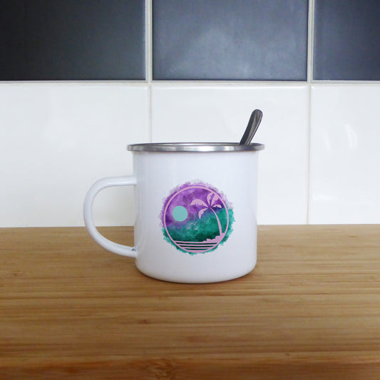 Watercolour tropical night | Enamel mug