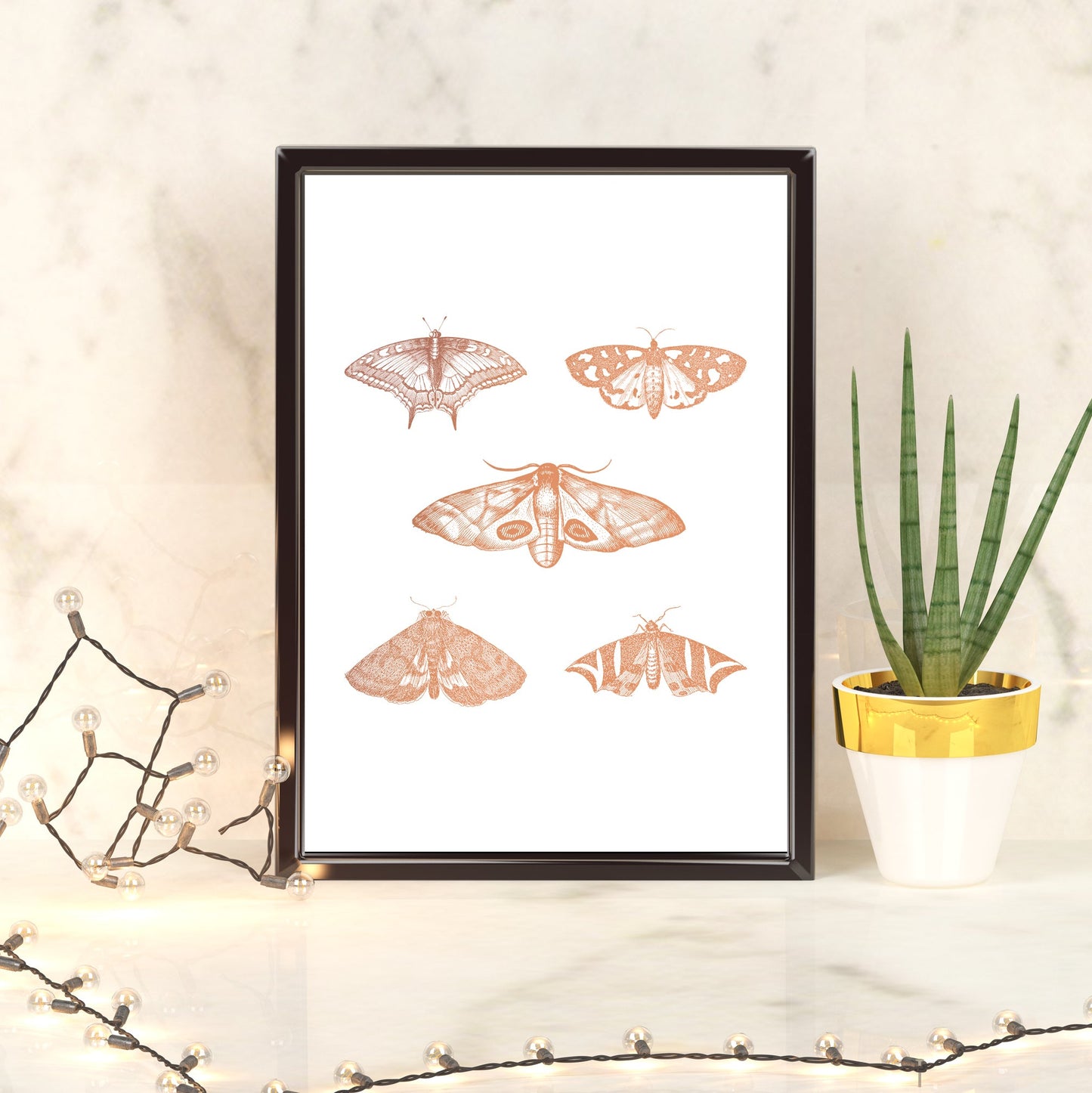 Gothic Moths | A4 Foil Art Print-Foil Print-Adnil Creations