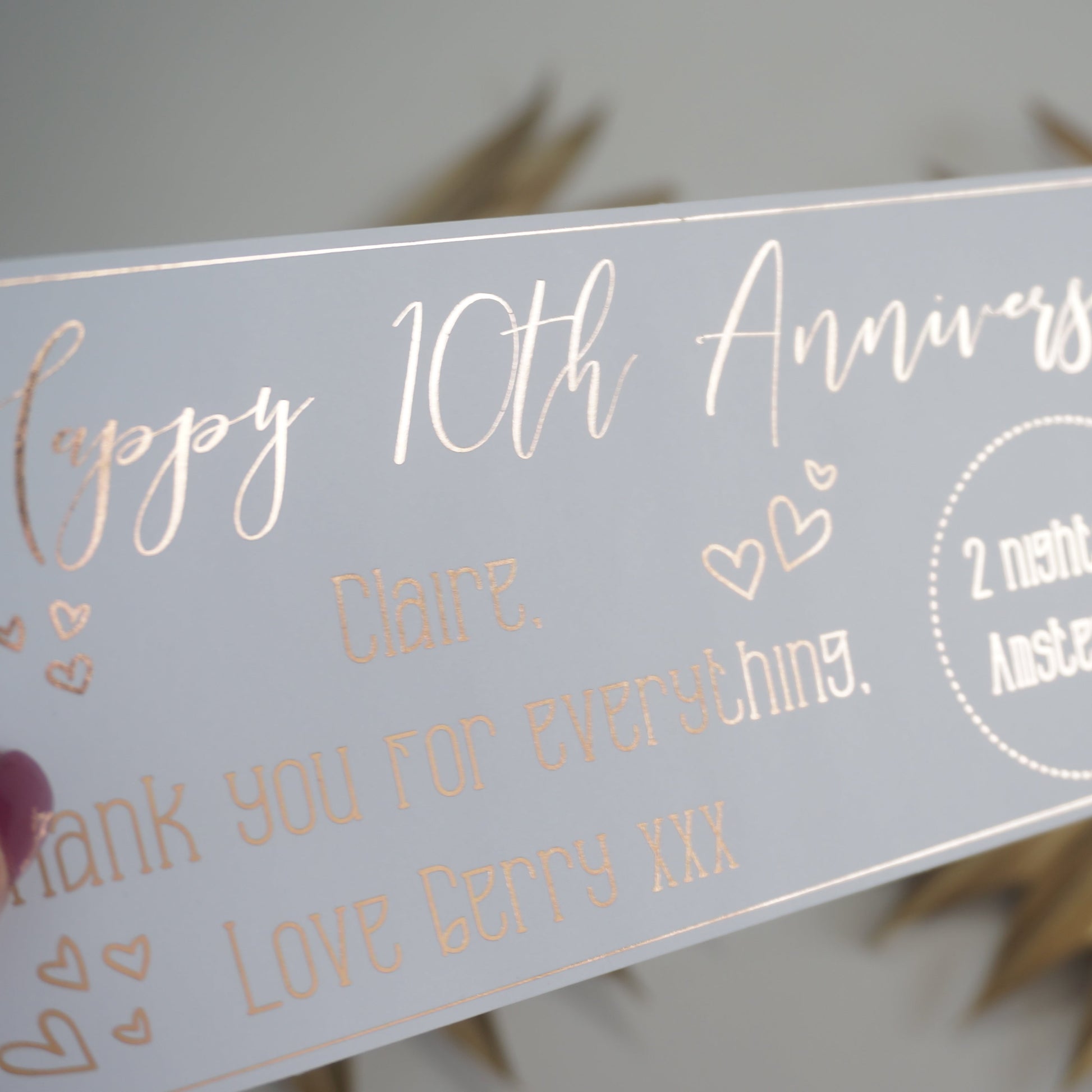 Hearts Thank You Gift Voucher | Foil Print-Foil Print-Adnil Creations