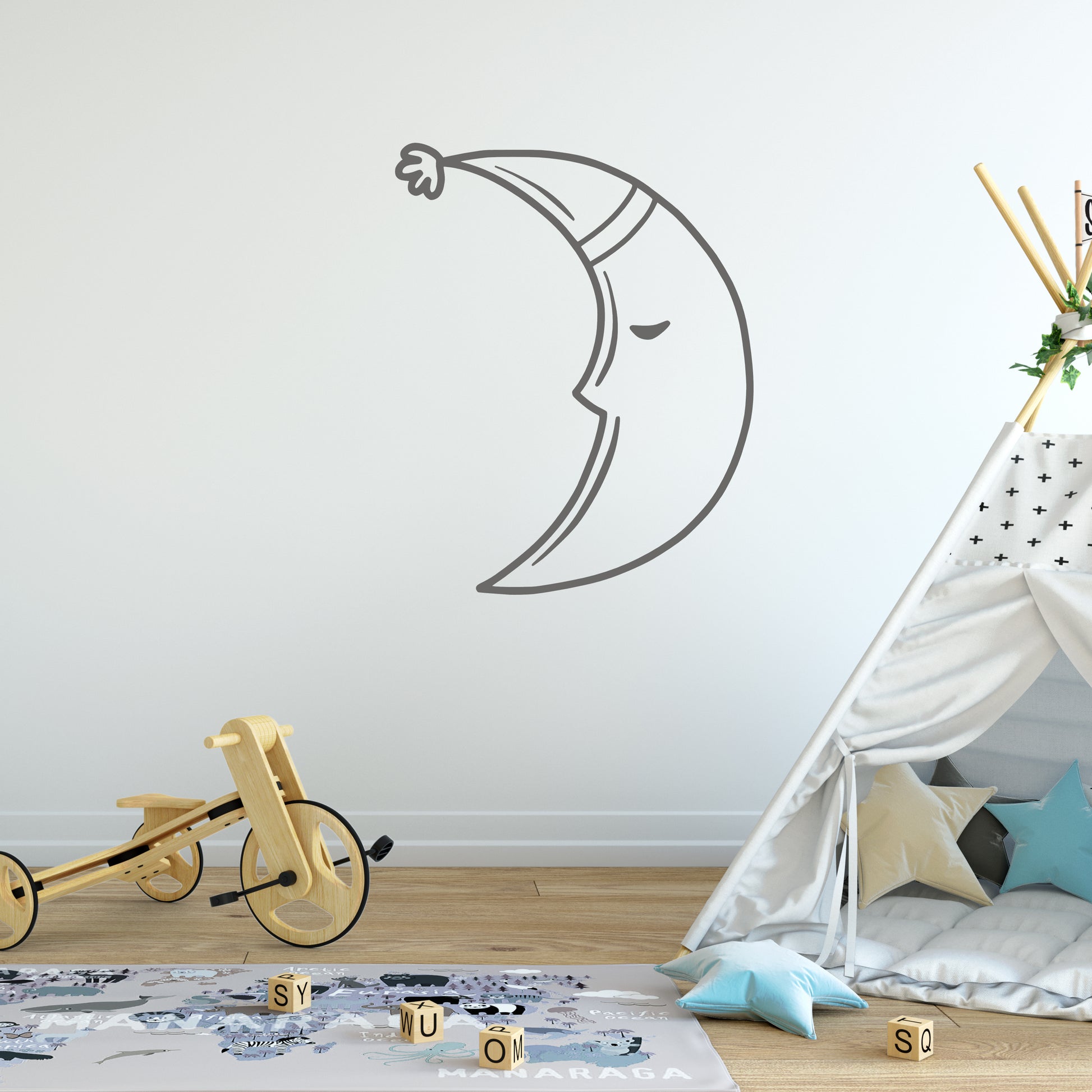Sleepy Moon | Wall decal-Wall art-Adnil Creations