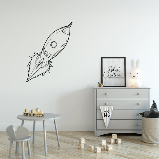 Retro rocket | Wall decal-Wall art-Adnil Creations