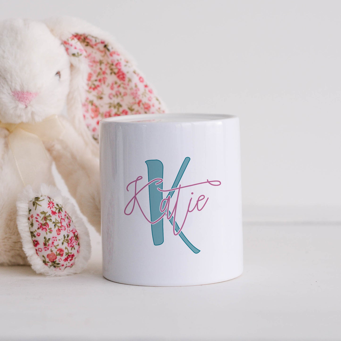 Dual colour personalised monogram | Ceramic money box