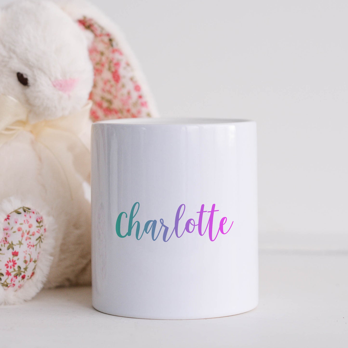 Pastel rainbow personalised name | Ceramic money box