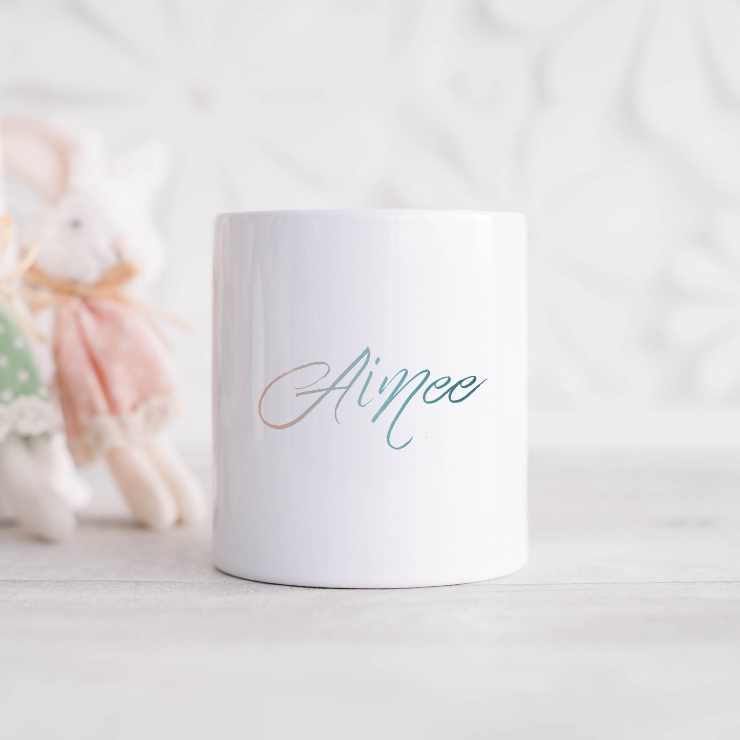 Ocean ombre script personalised name | Ceramic money box