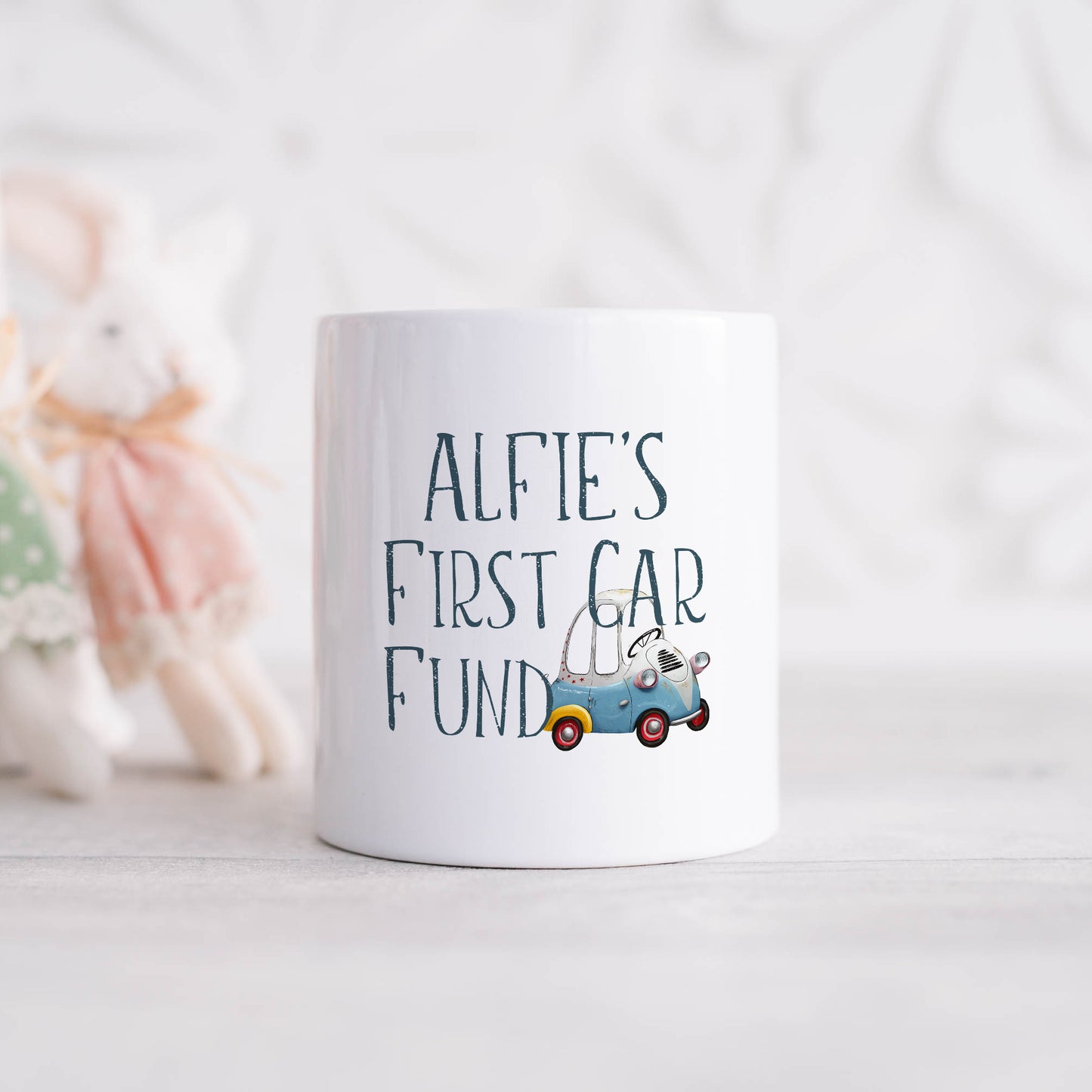 First car fund personalised name | Ceramic money box