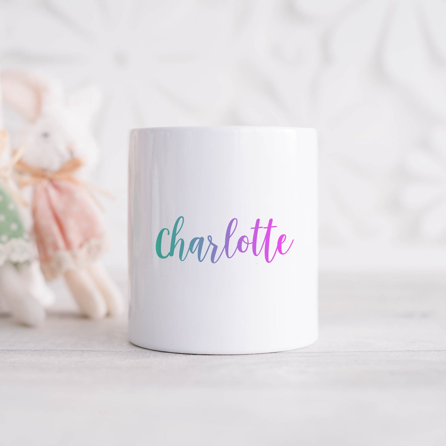 Pastel rainbow personalised name | Ceramic money box