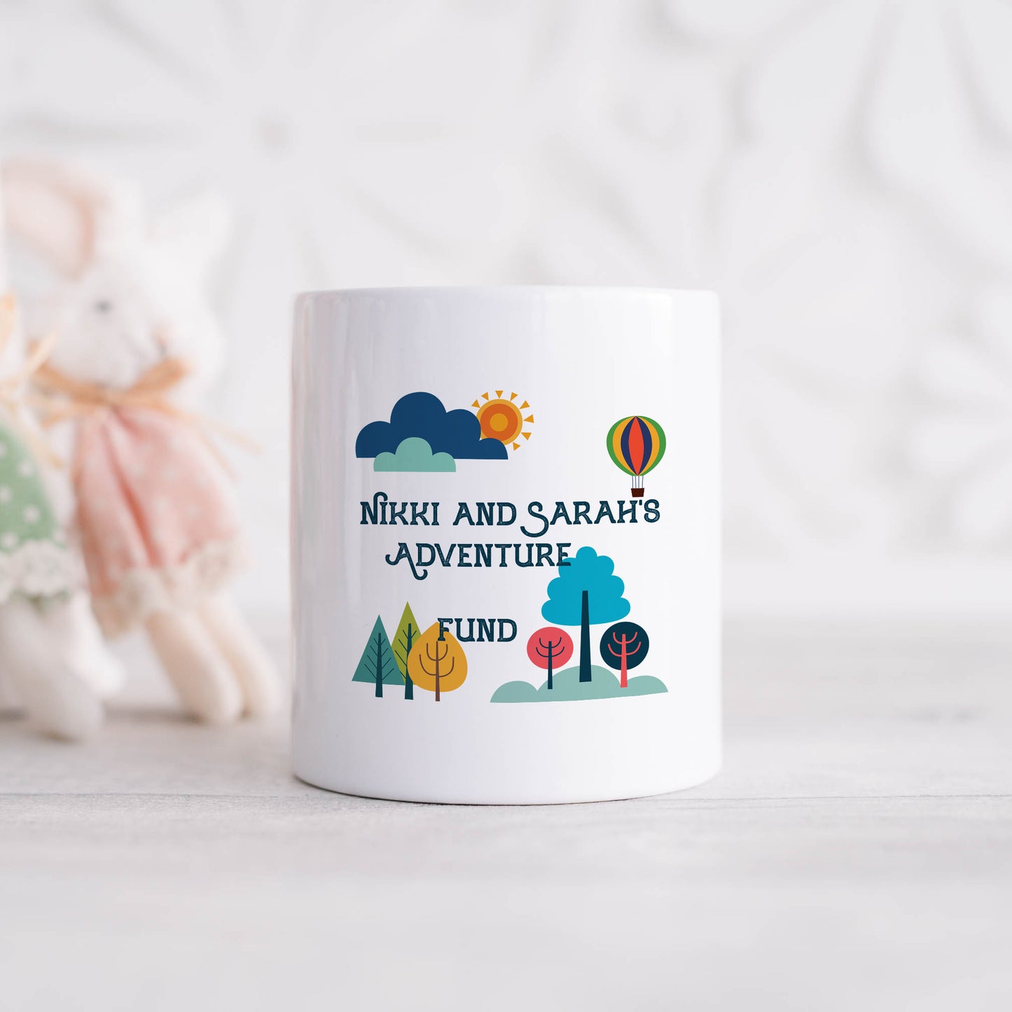 Personalised our next adventure fund | Ceramic money box