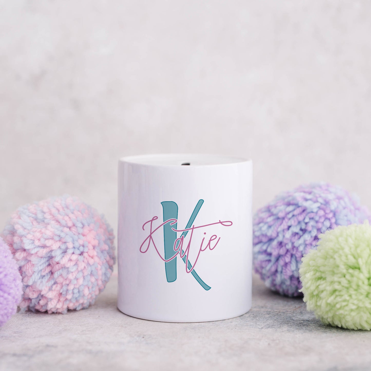 Dual colour personalised monogram | Ceramic money box