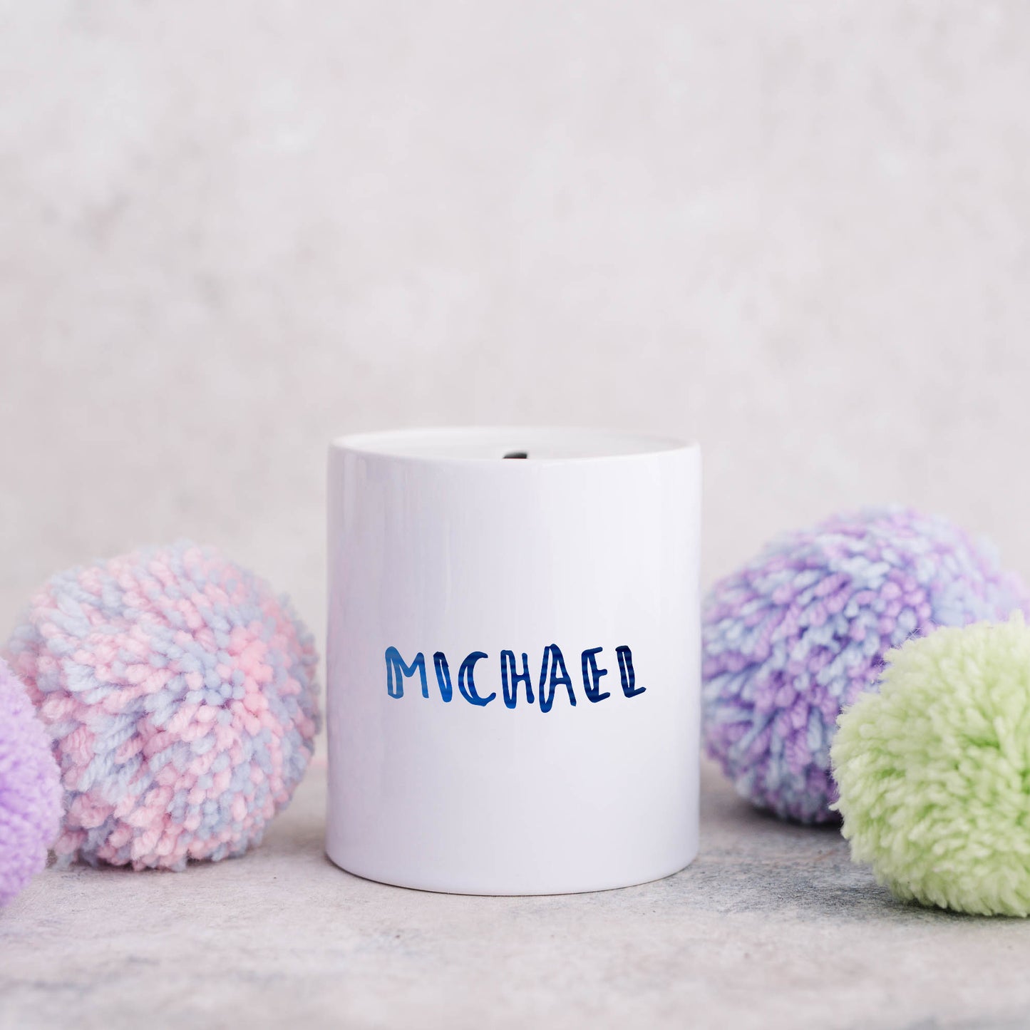 Marker pen style personalised name | Ceramic money box