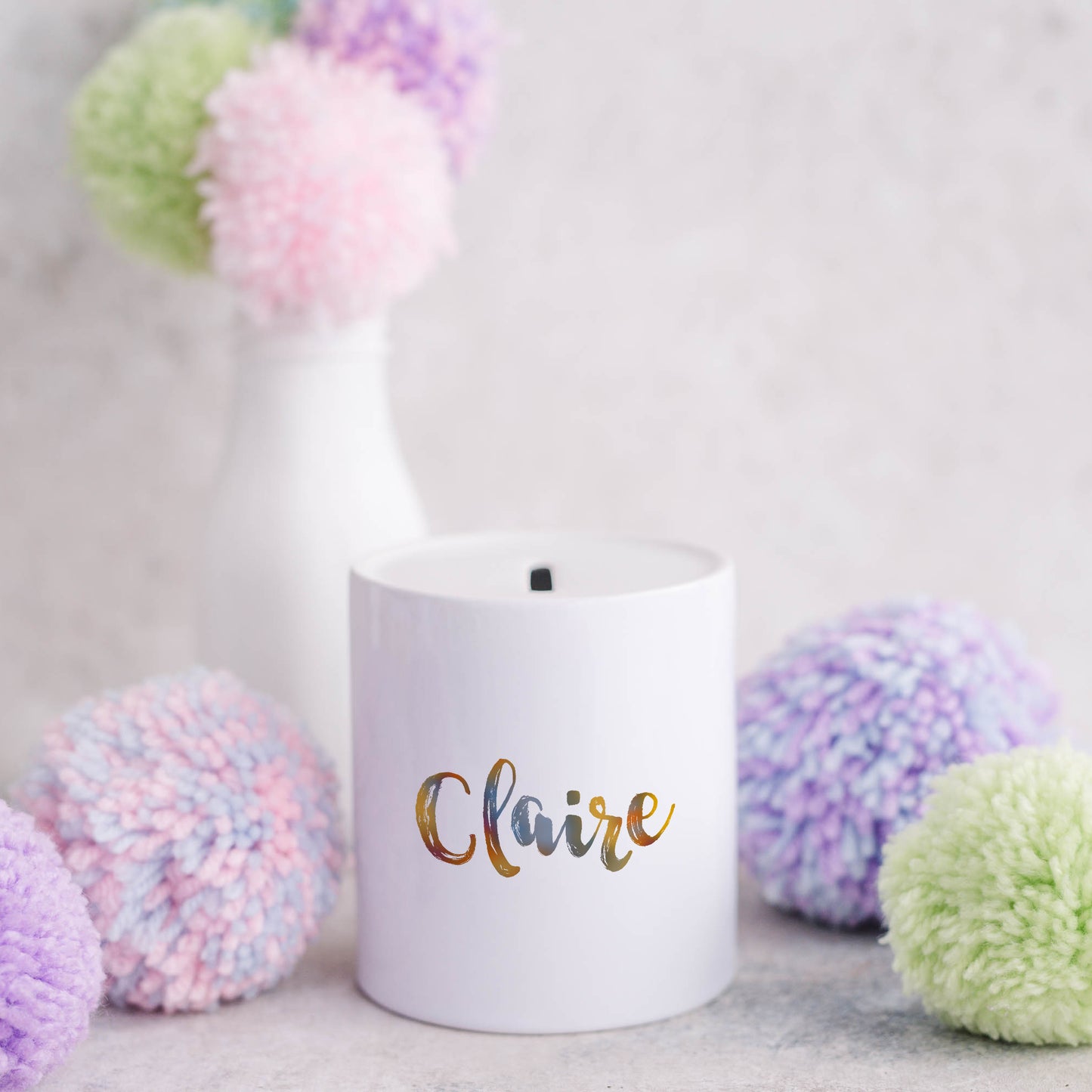 Muted ombre personalised name | Ceramic money box