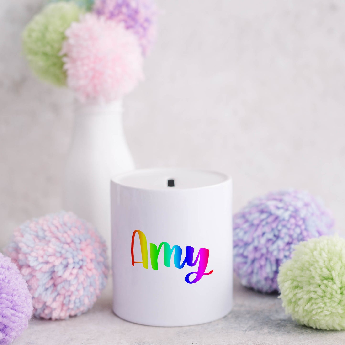 LGBTQ+ rainbow personalised name | Ceramic money box