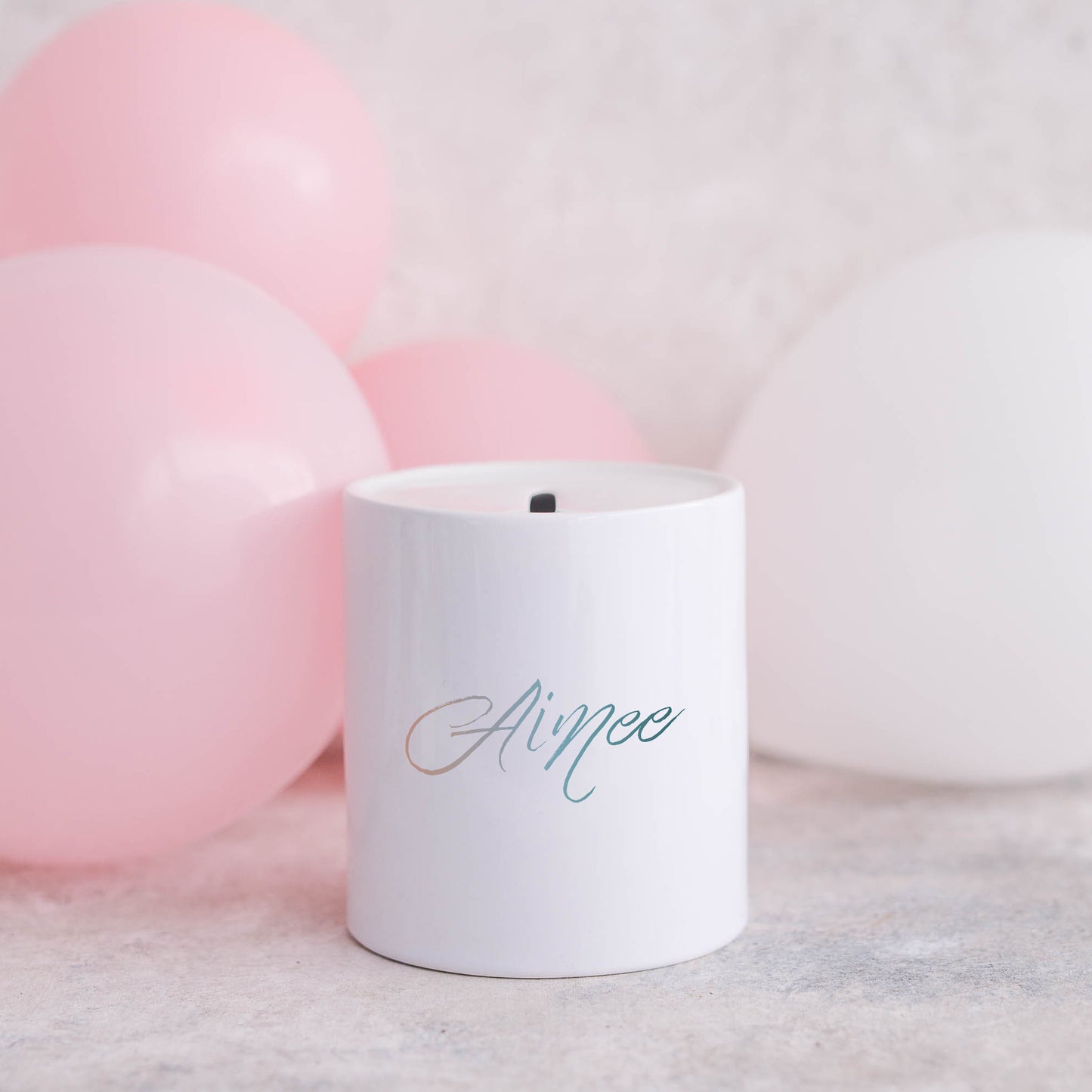 Ocean ombre script personalised name | Ceramic money box