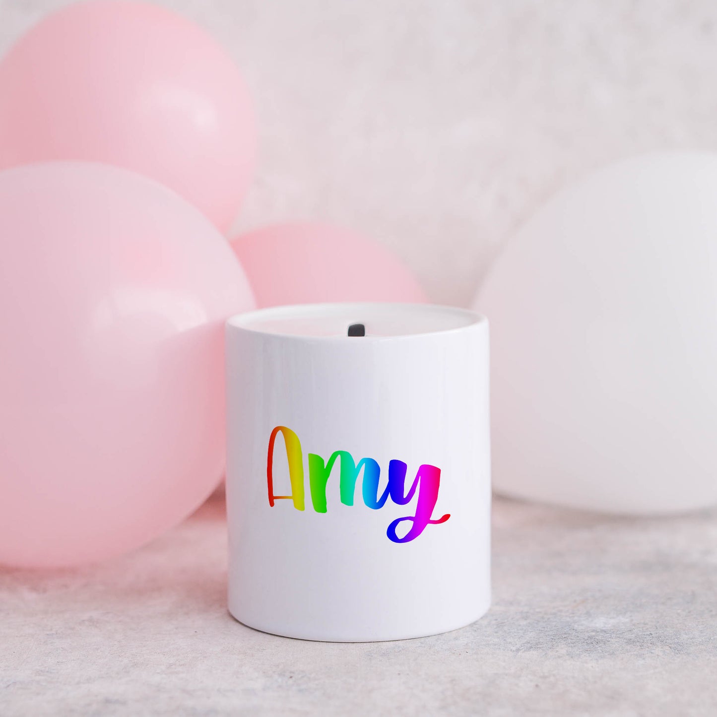 LGBTQ+ rainbow personalised name | Ceramic money box