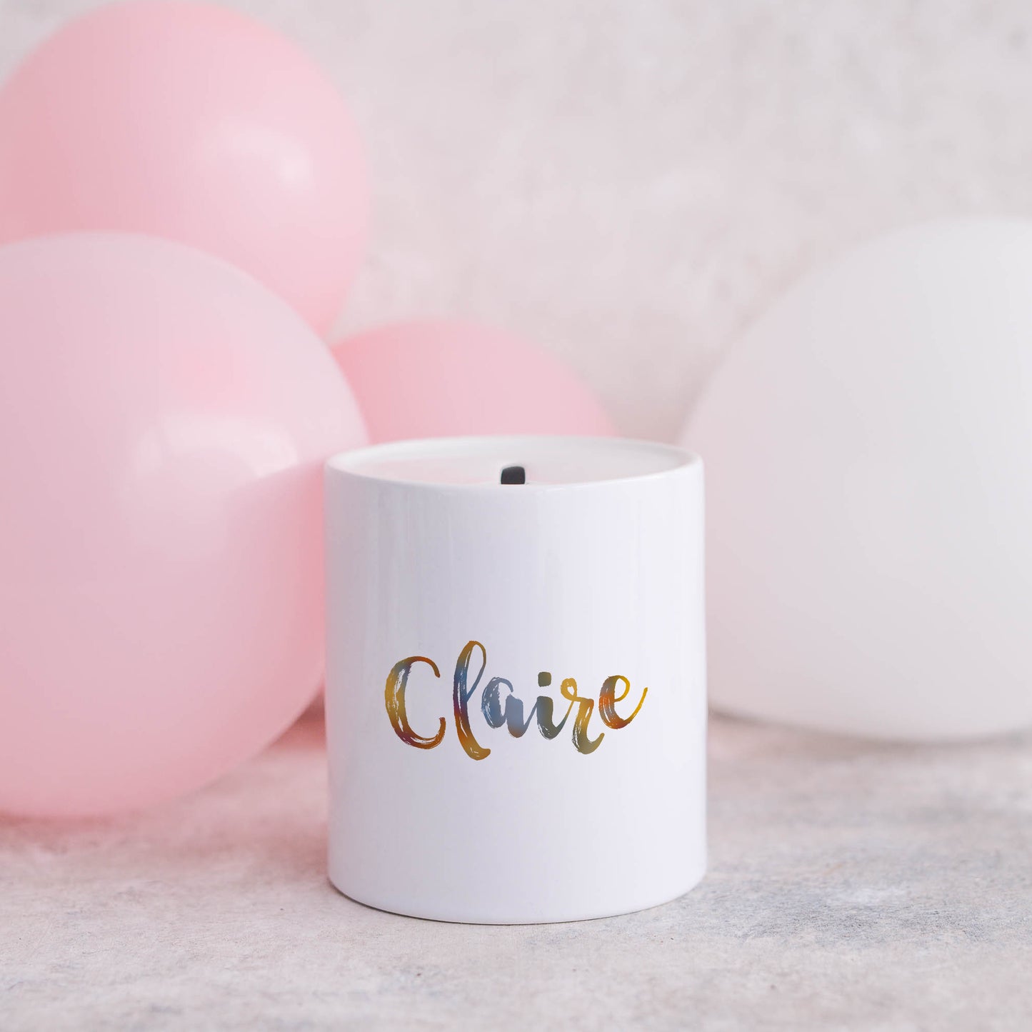 Muted ombre personalised name | Ceramic money box