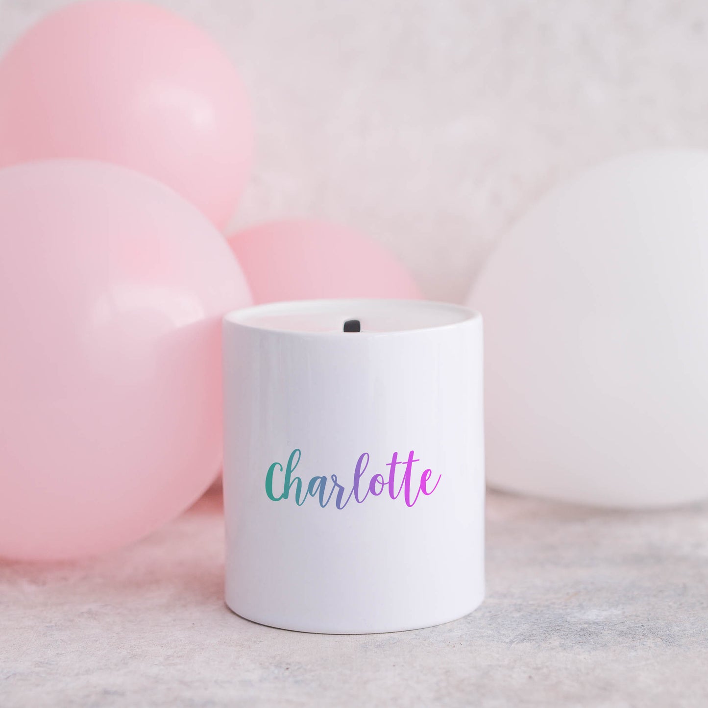 Pastel rainbow personalised name | Ceramic money box