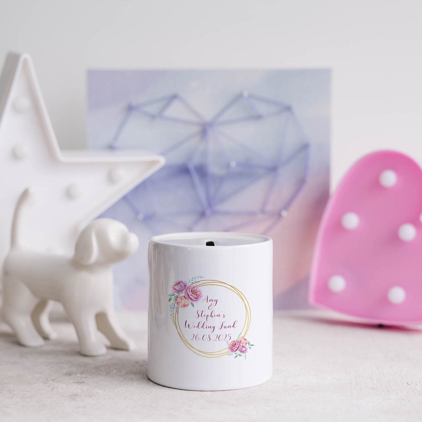 Personalised wedding fund | Ceramic money box