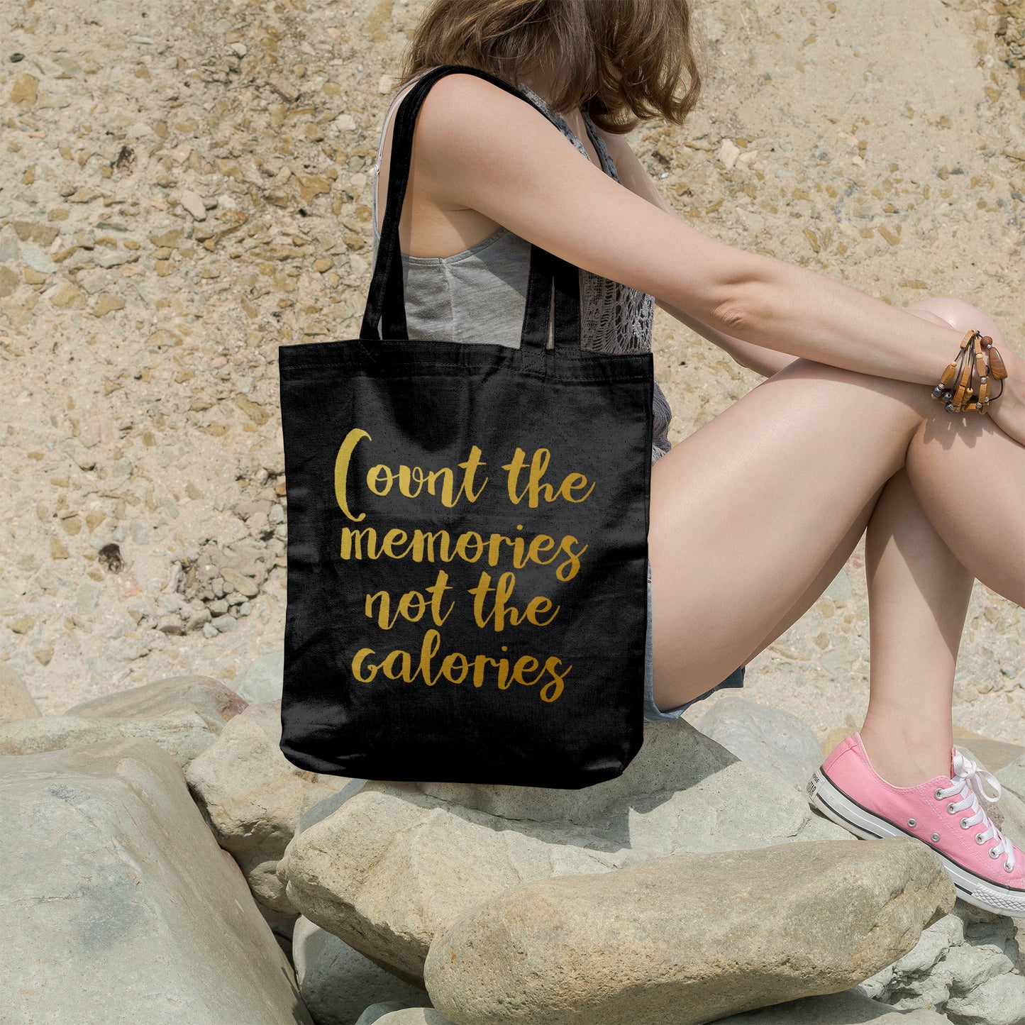 Count the memories not the calories | 100% Organic Cotton tote bag